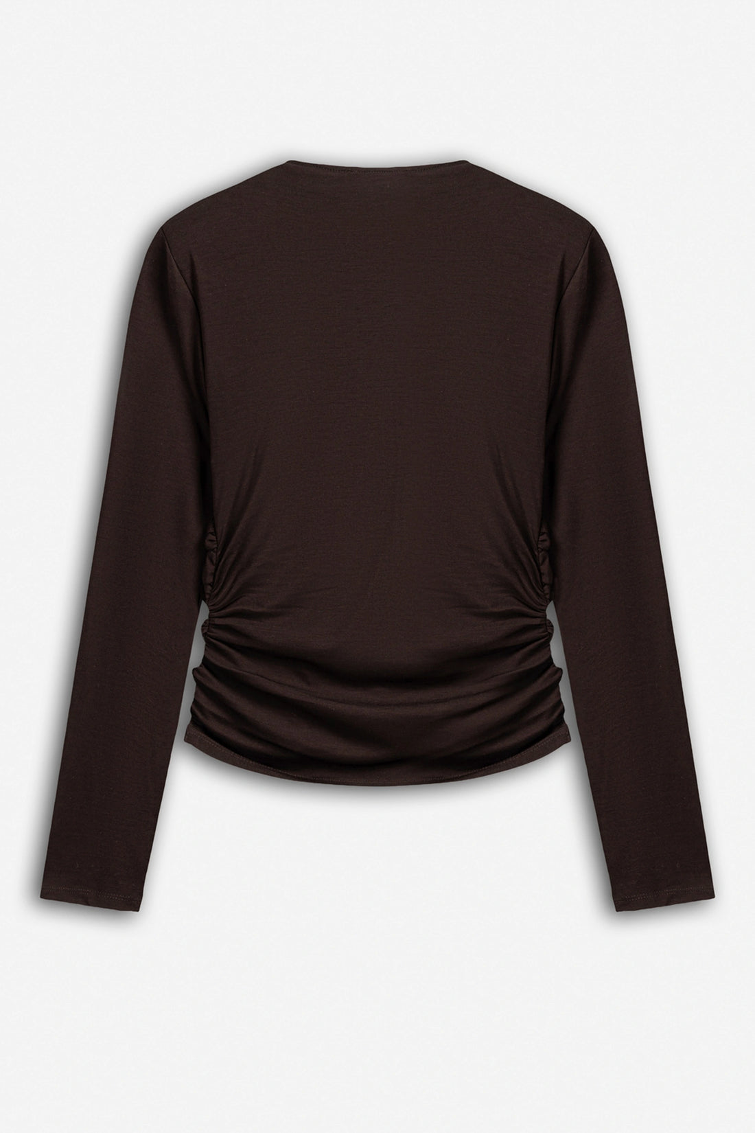 Ruffle Trim Zip Front Blouse