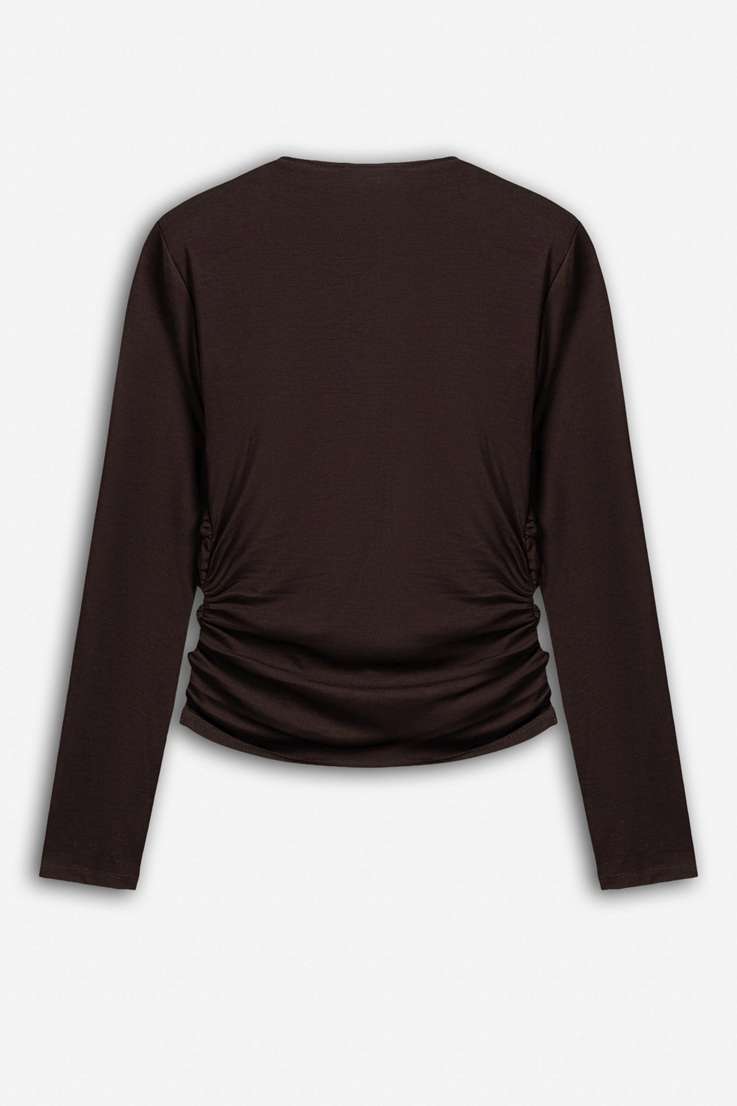 Ruffle Trim Zip Front Blouse