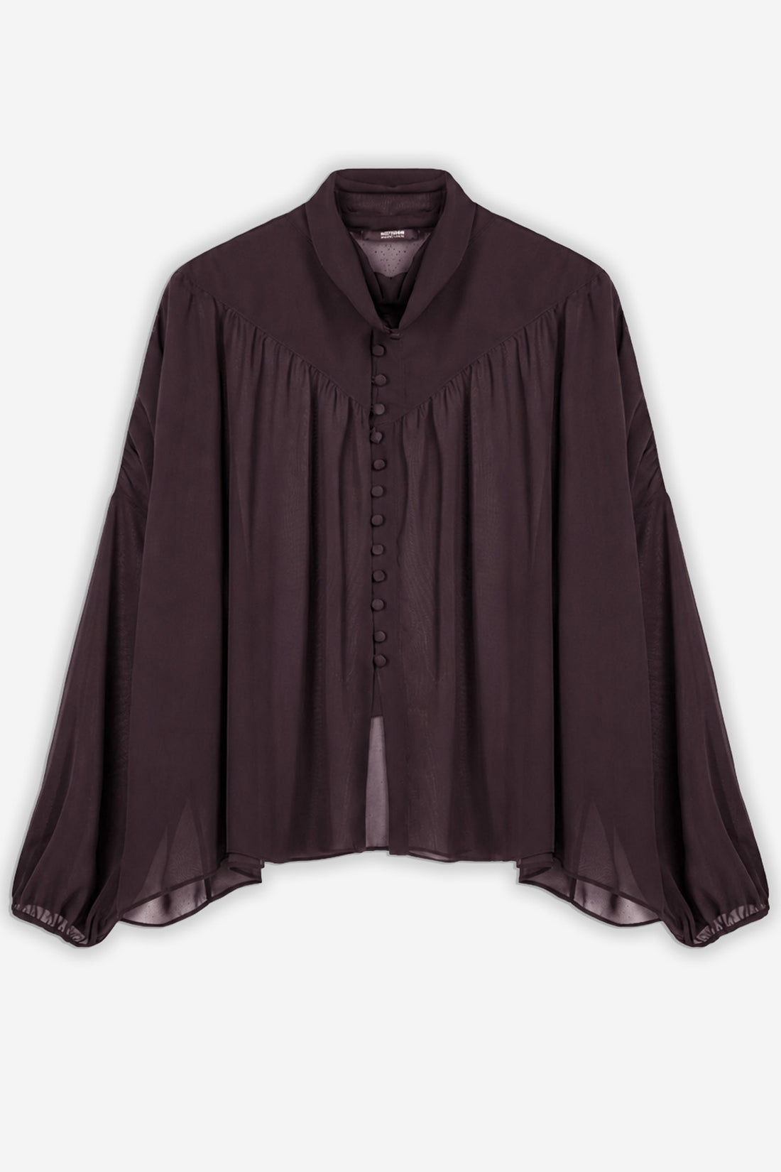 Gathered Sheer Blouse