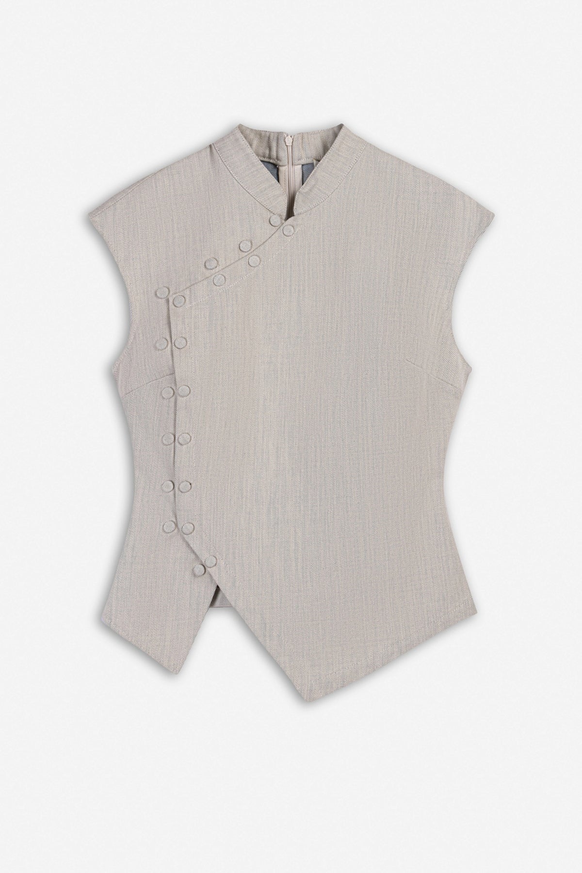 Asymmetric Button Vest