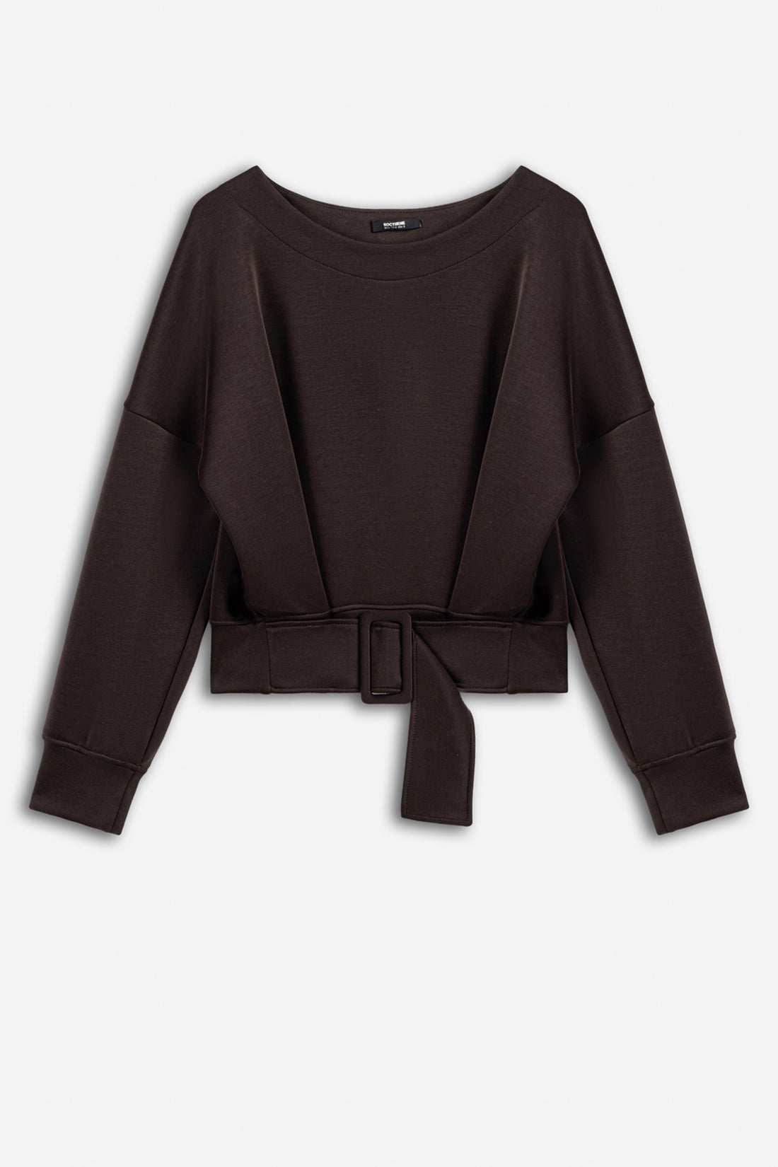 Belted Drop Shoulder Sweatshirt