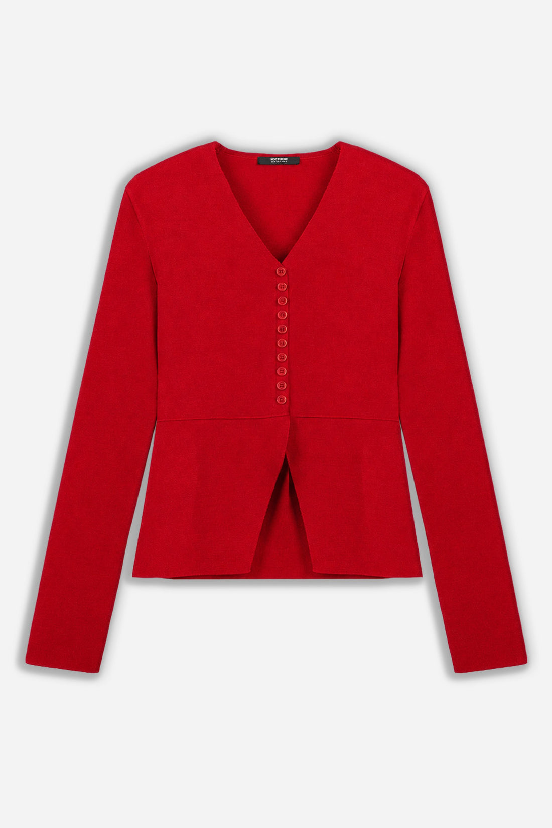 Button Detail V-Neck Knit Top