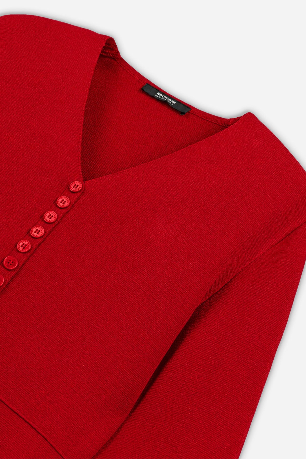 Button Detail V-Neck Knit Top