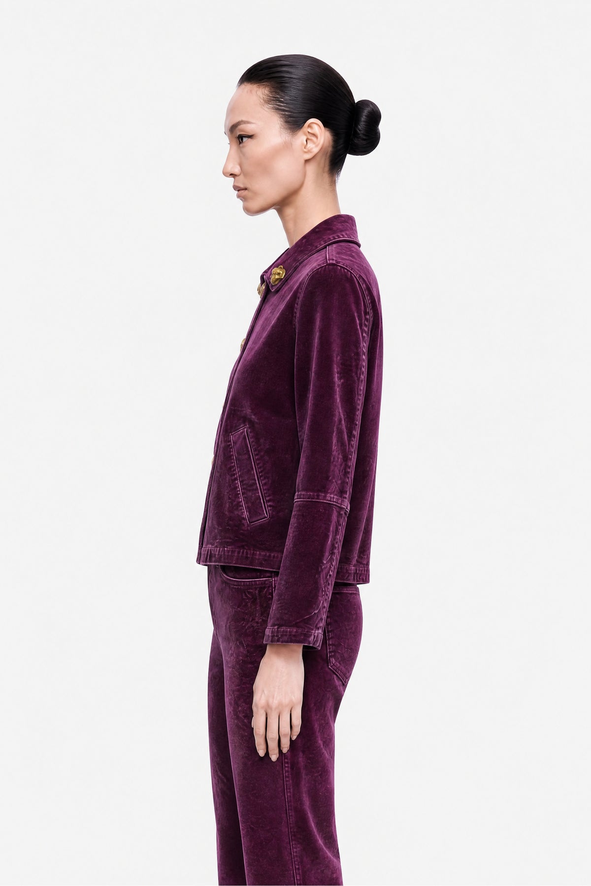Gold Button Velvet Jacket