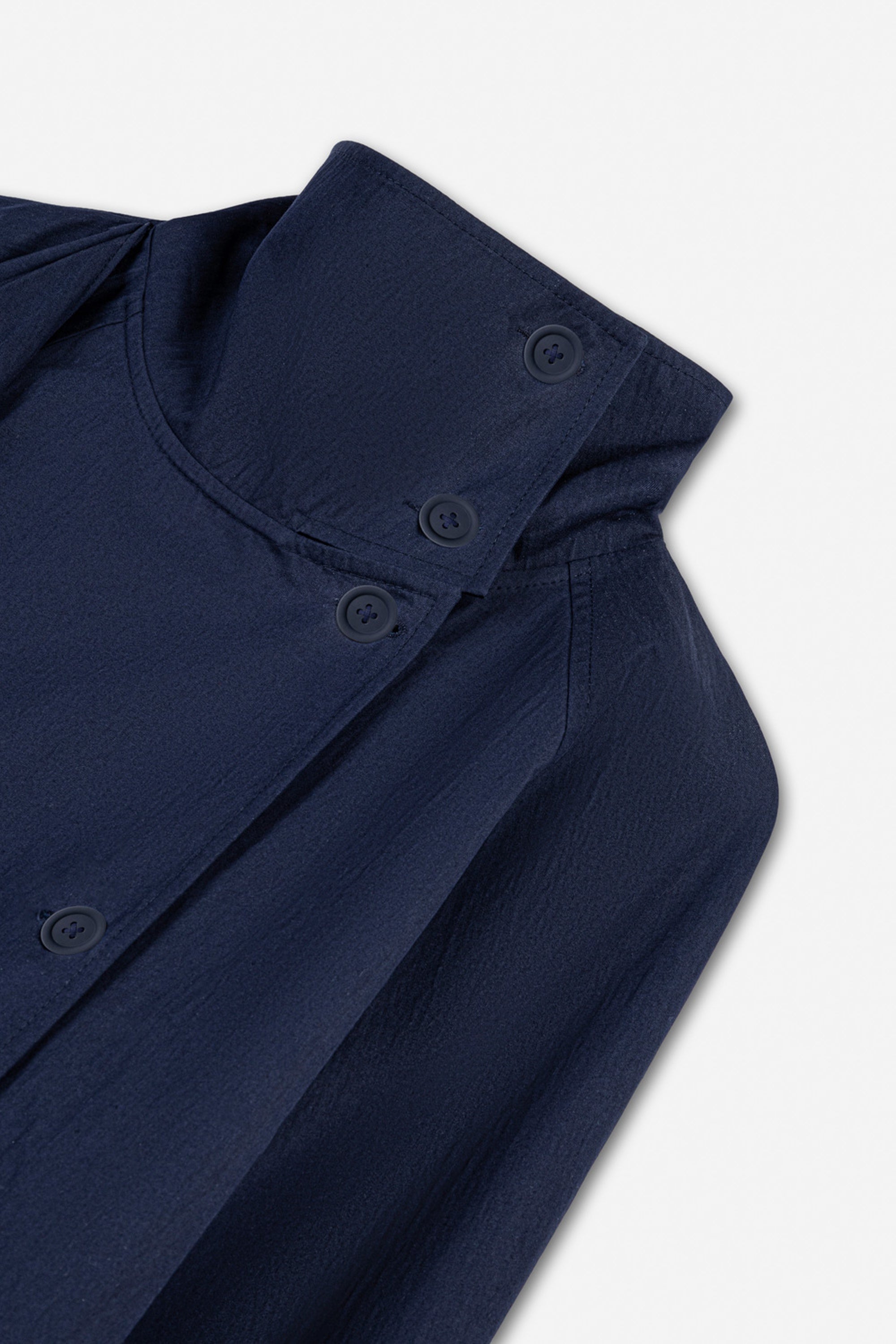 Shawl Detail Stand Collar Trench Coat