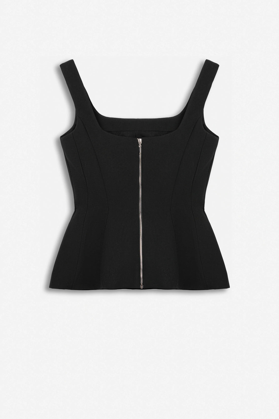 Boned Square Neck Peplum Bustier Top