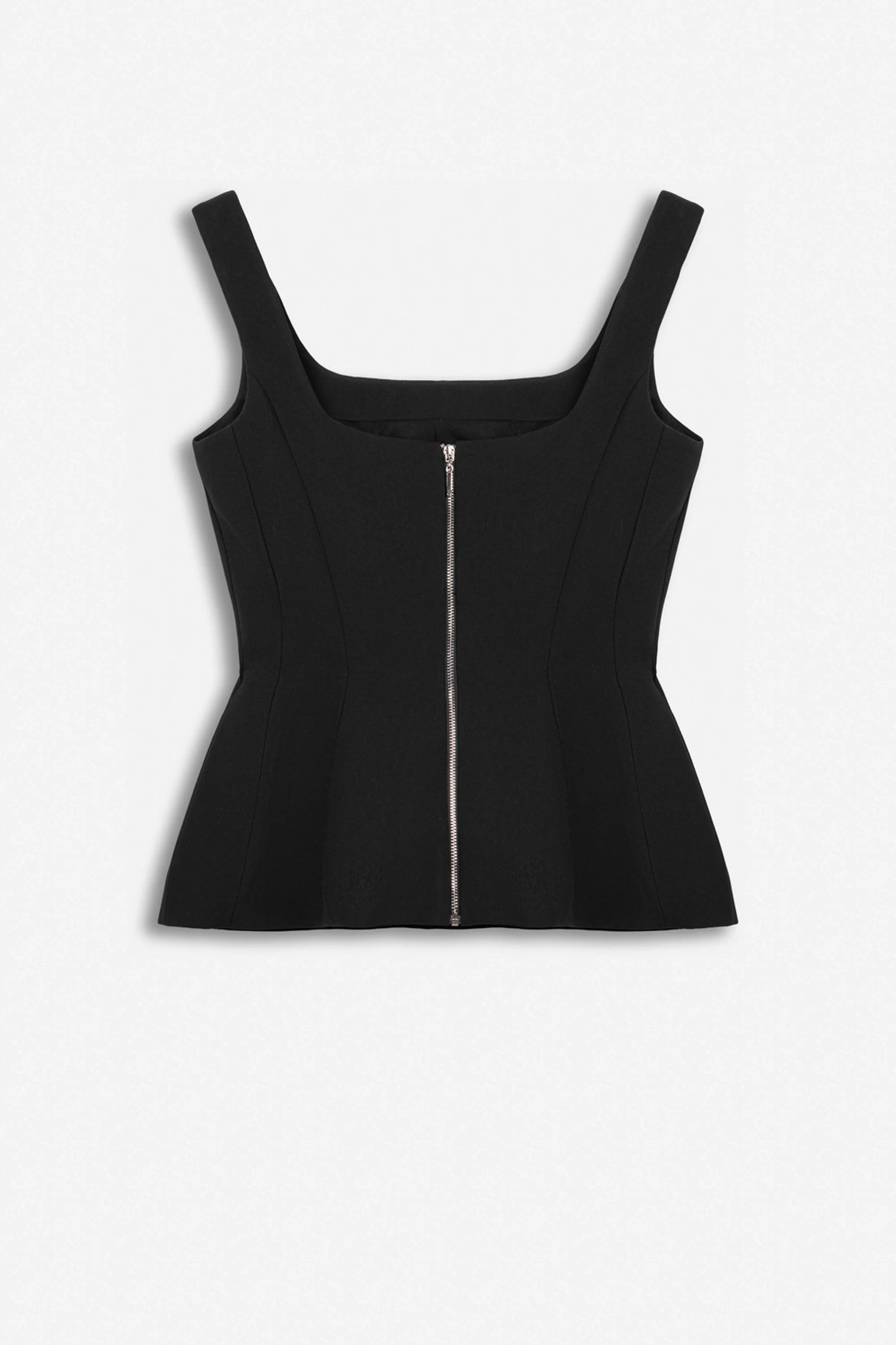 Boned Square Neck Peplum Bustier Top