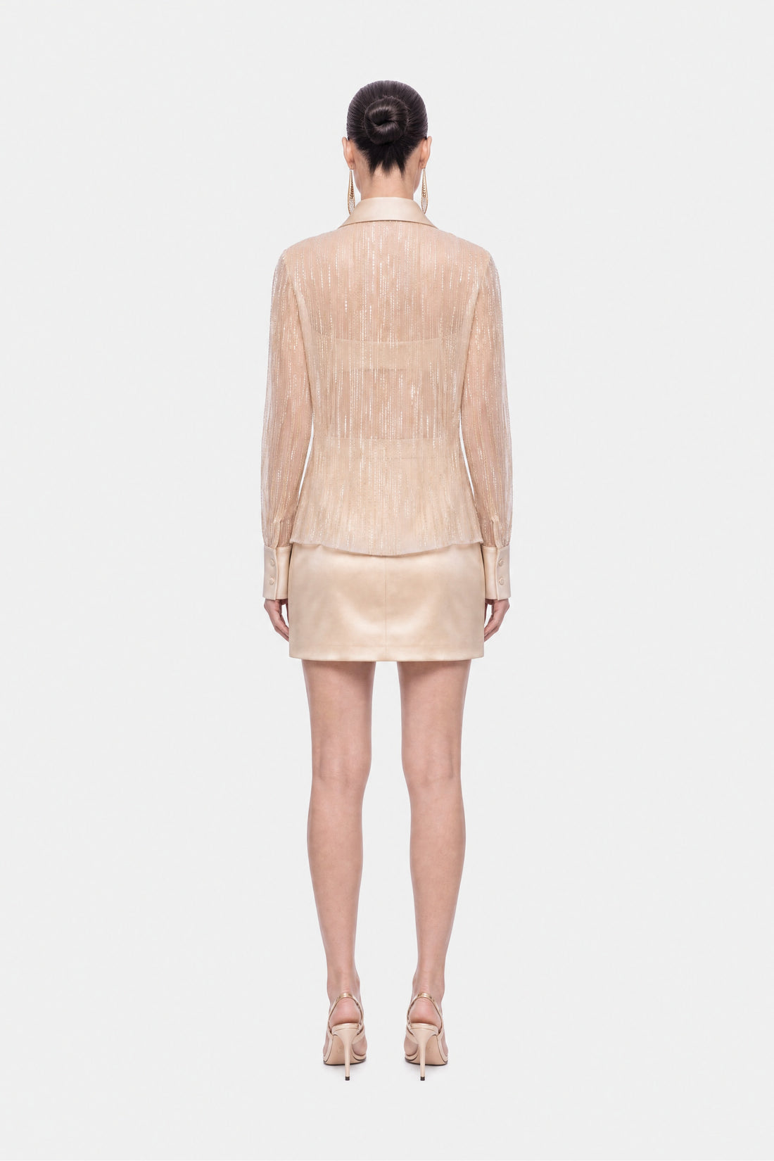Sheer Metallic Thread Shirt