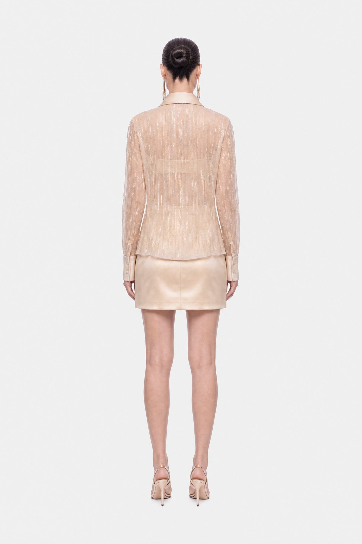 Sheer Metallic Thread Shirt