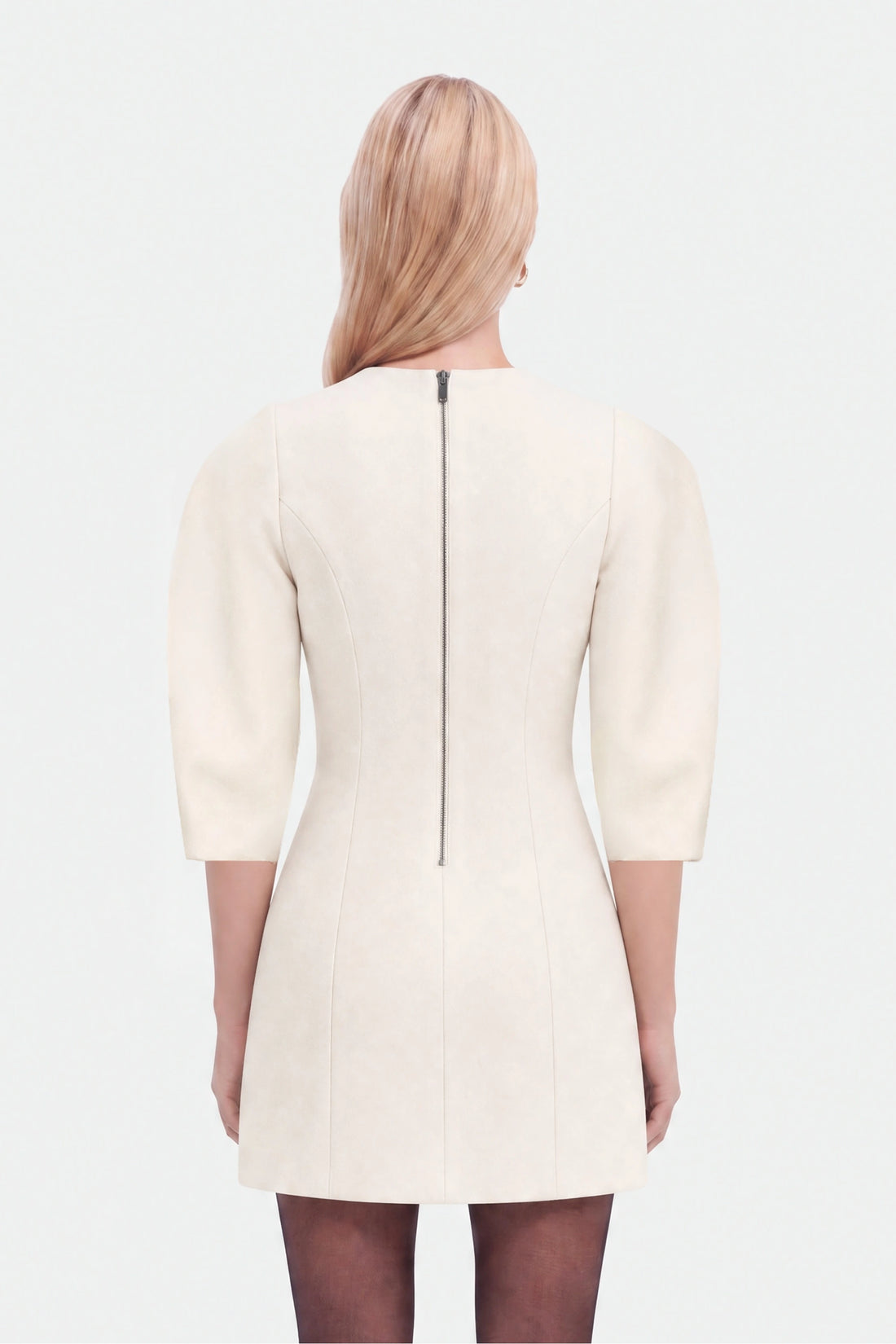 Balloon Sleeve Seam Detail Mini Dress