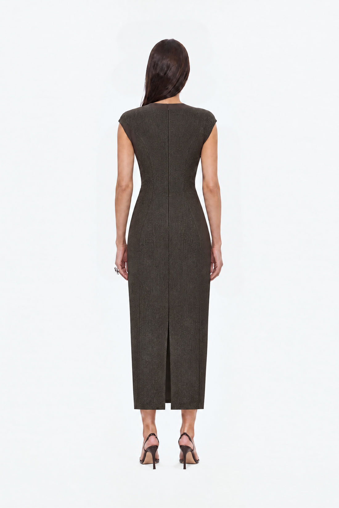 Croc Effect Corset Midi Dress
