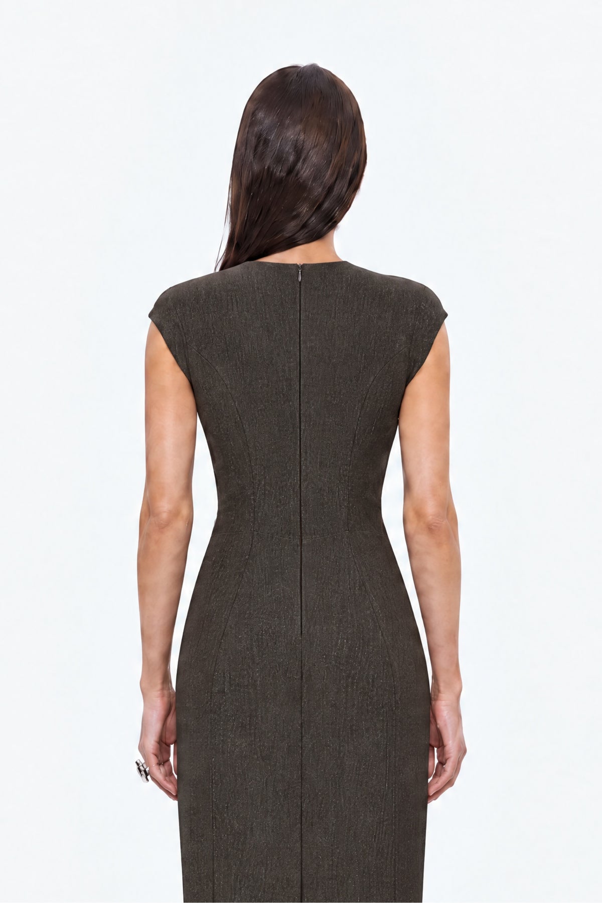 Croc Effect Corset Midi Dress