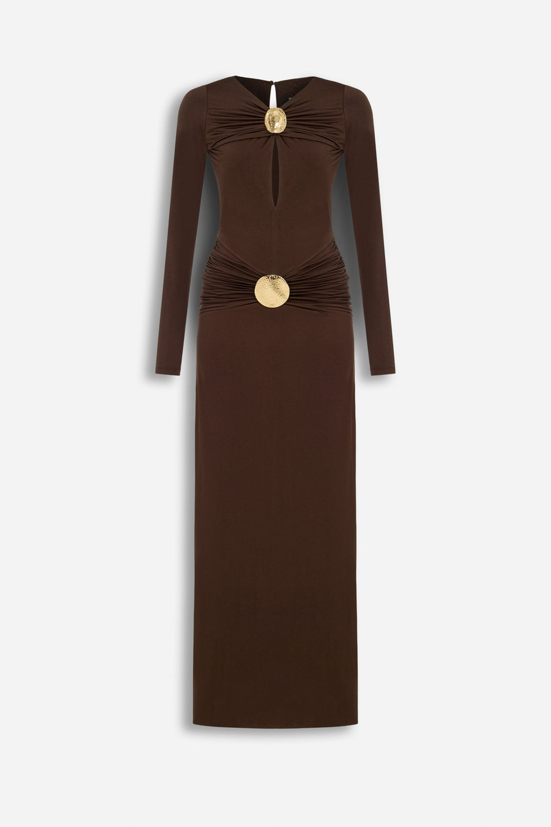 Cut-Out Disc Detail Maxi Dress