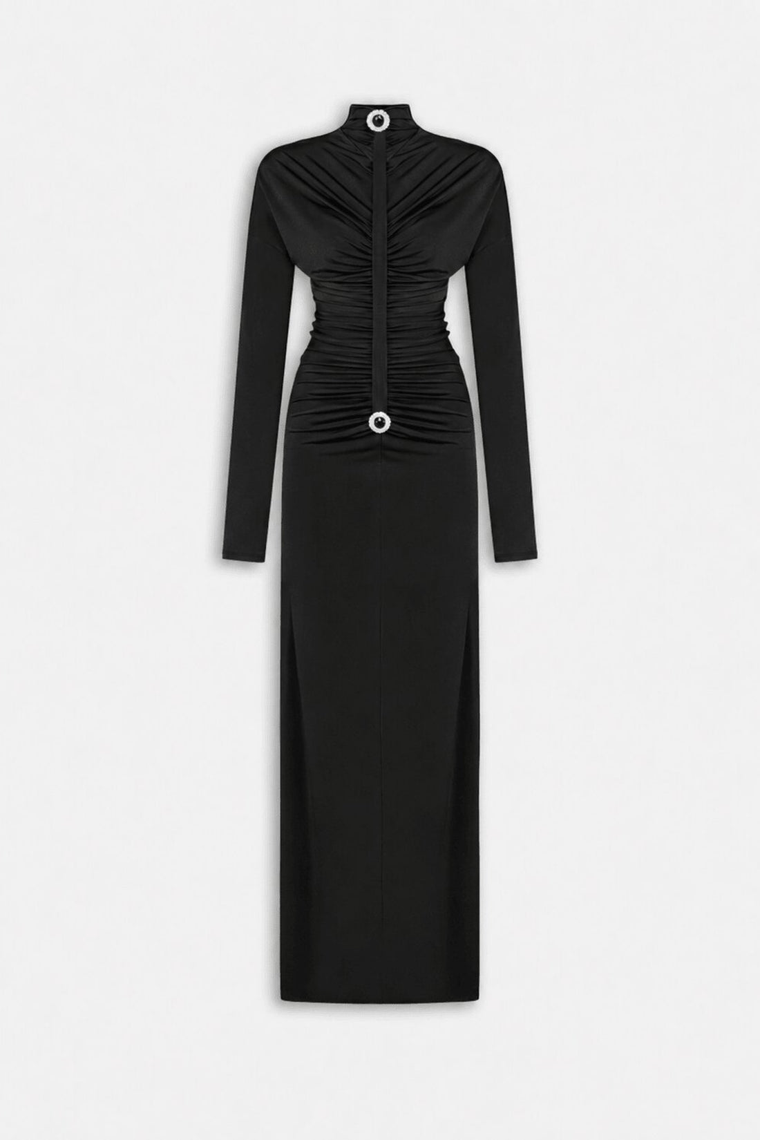 Stone Detail Draped Maxi Dress