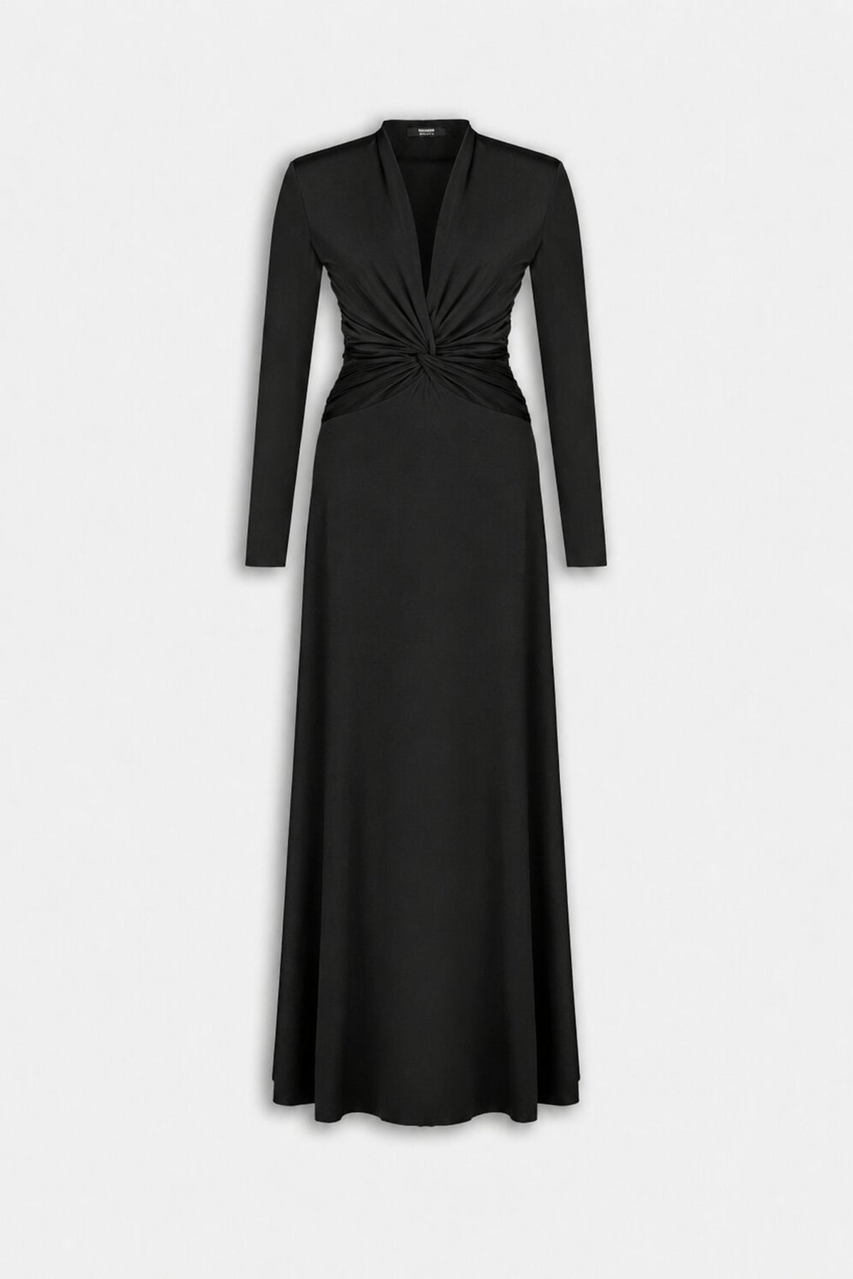 Draped V-Neck Maxi Dress
