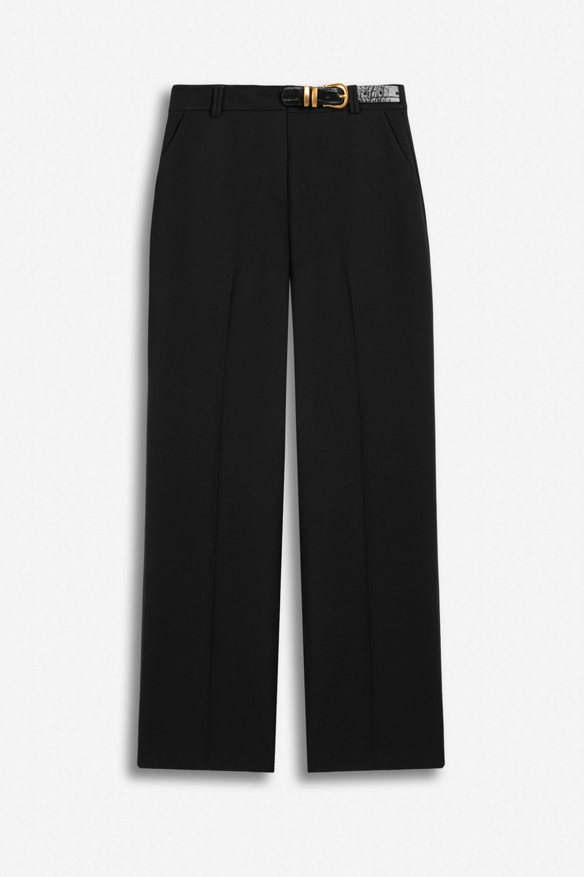 Belted Straight-Leg Trousers