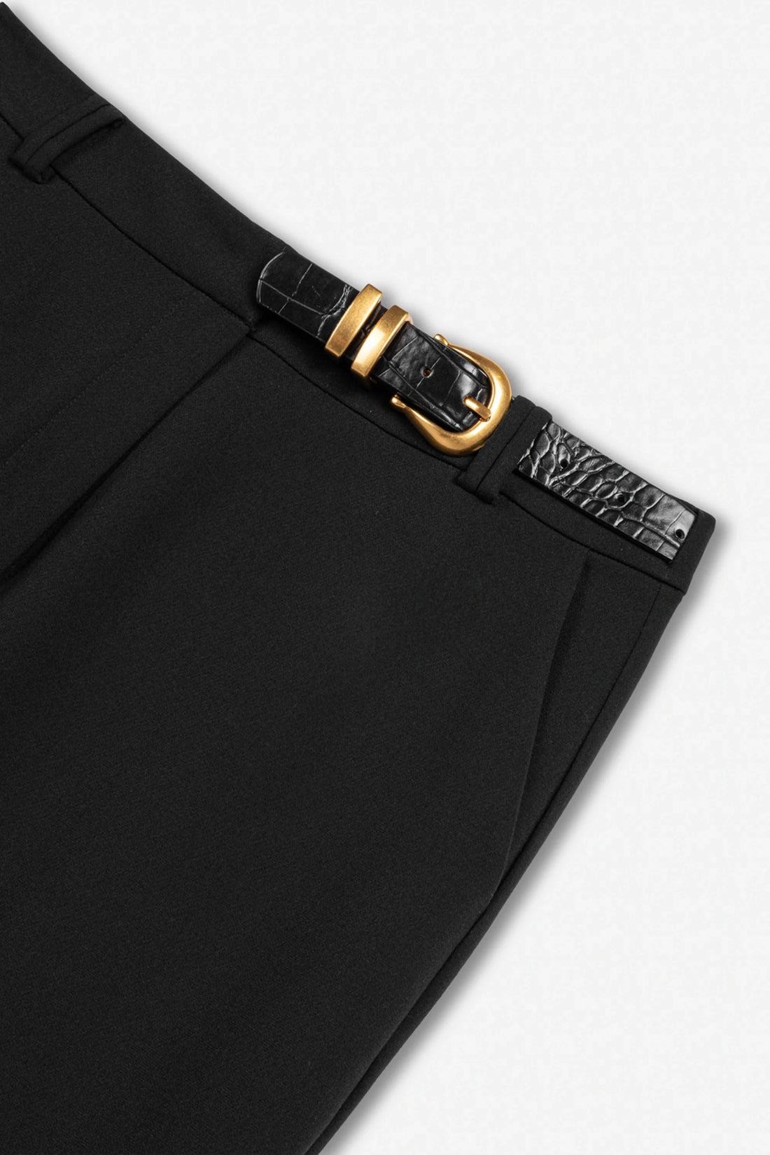 Belted Straight-Leg Trousers