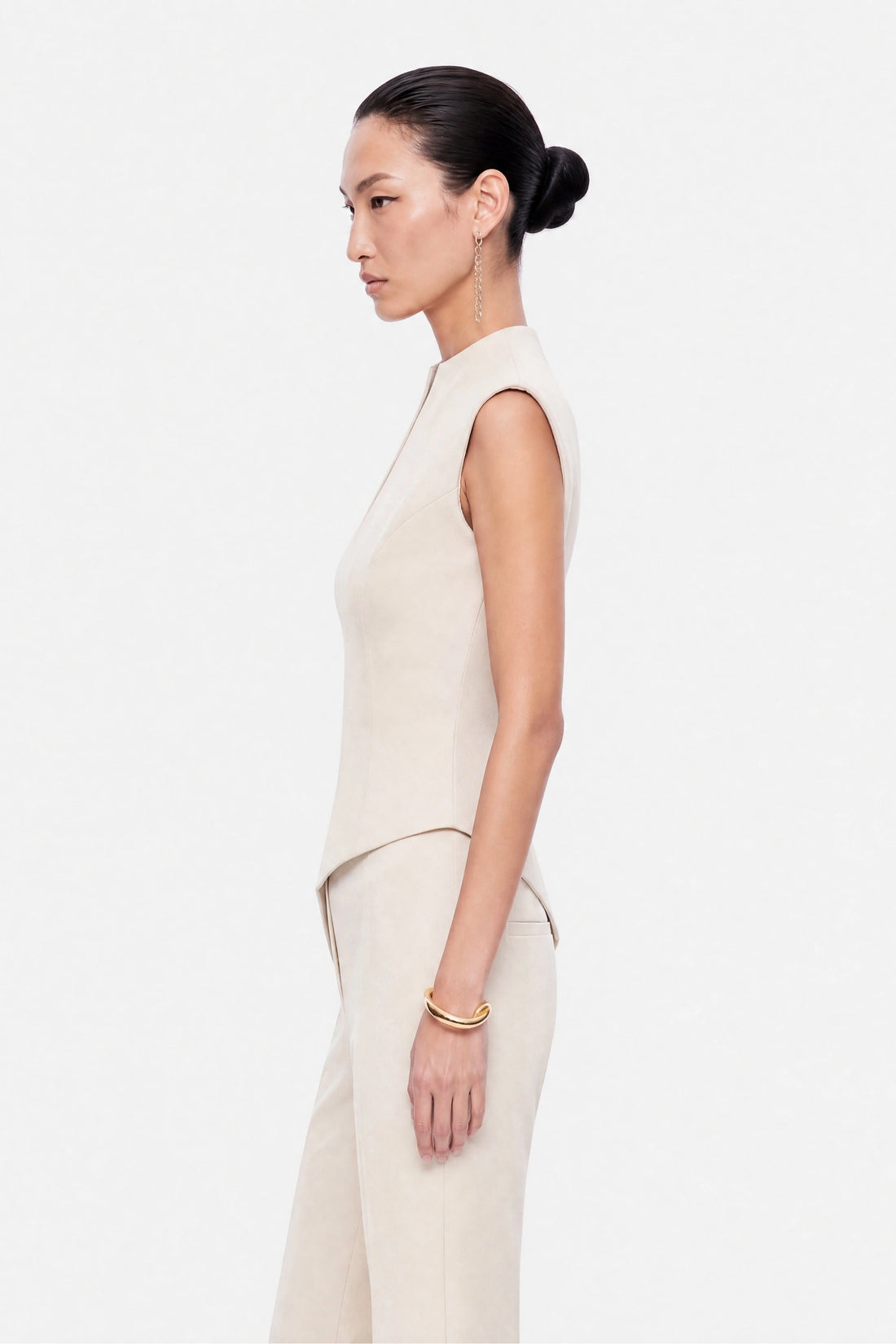 High Waist Slit Hem Trousers