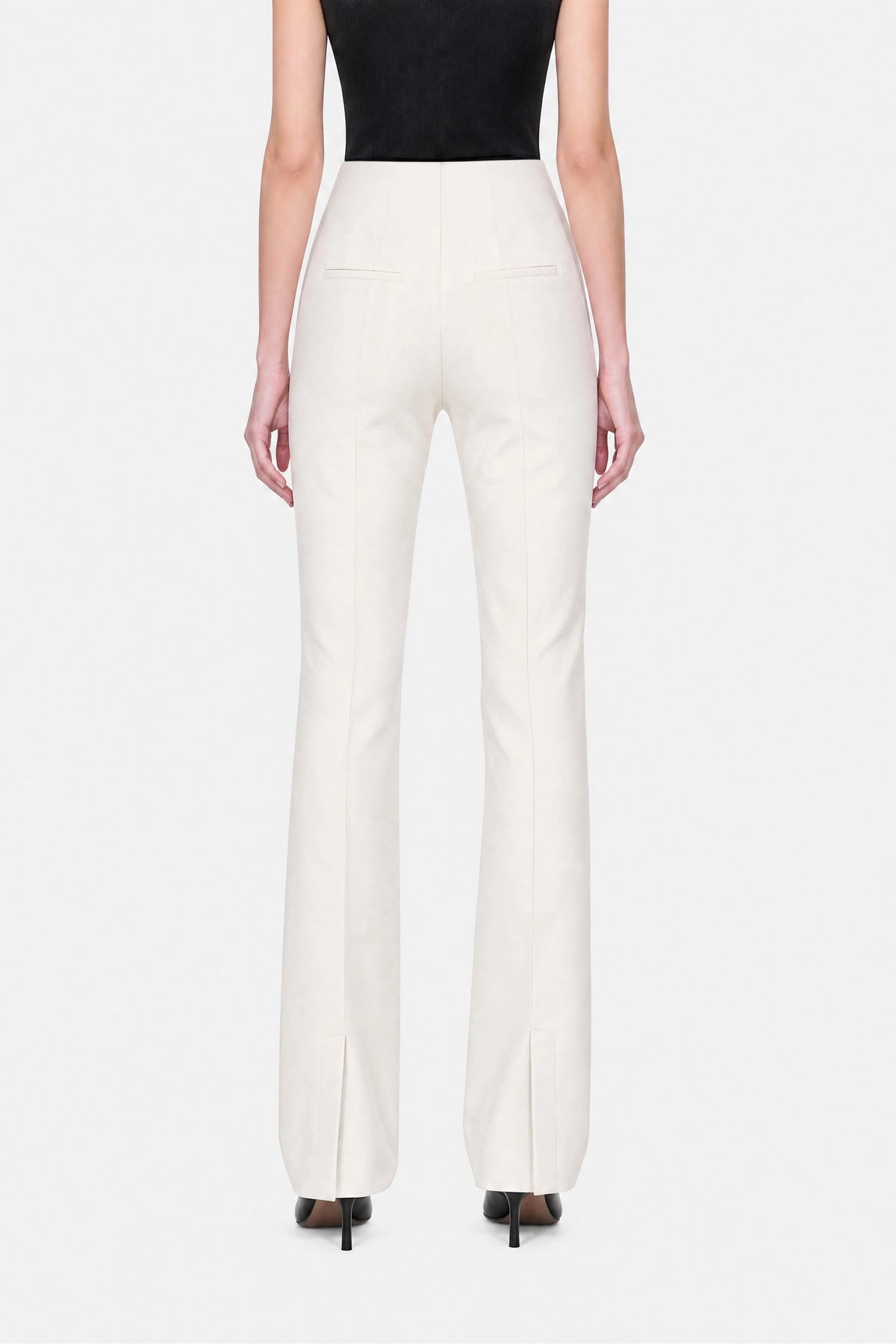High Waist Slit Hem Trousers