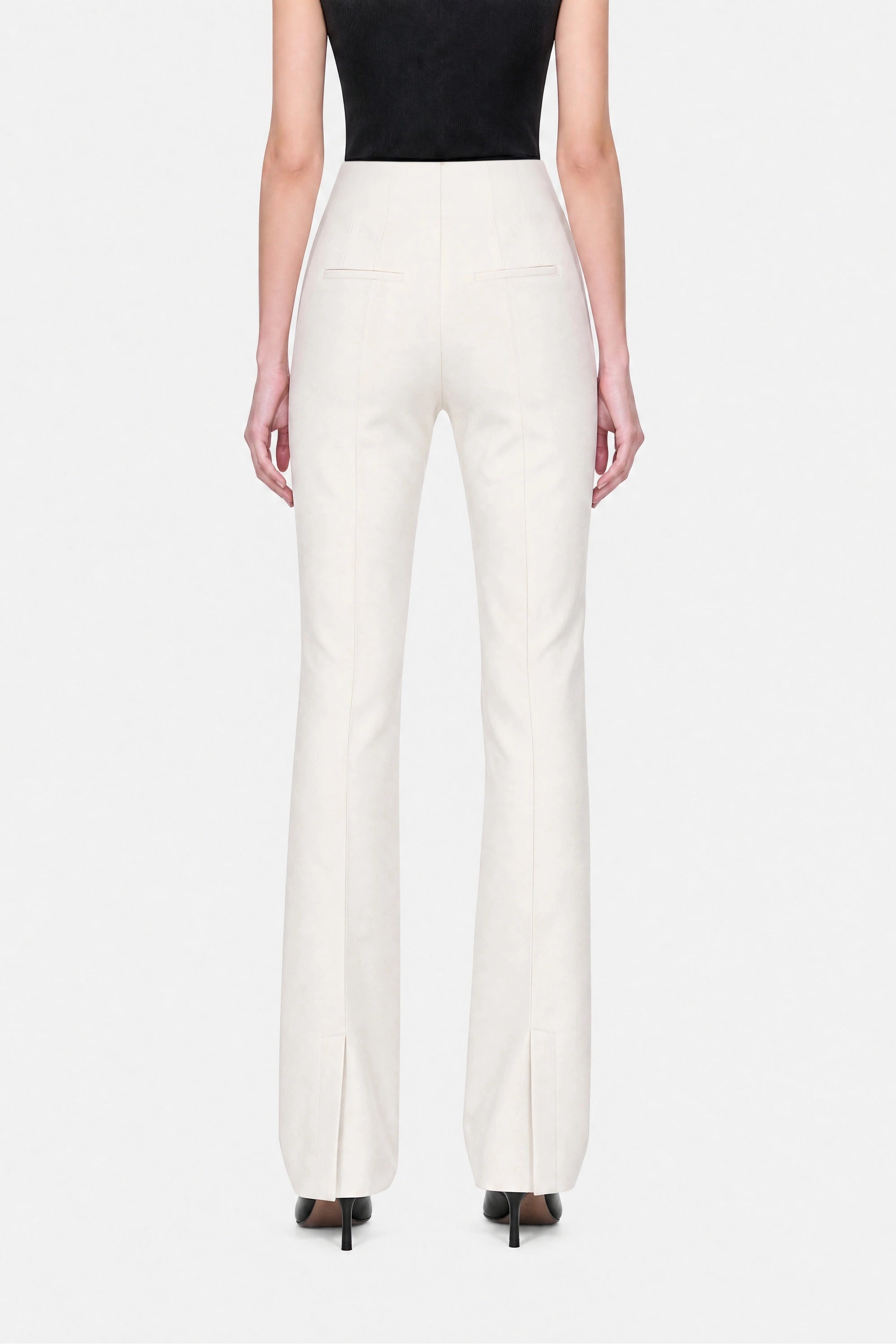 High Waist Slit Hem Trousers