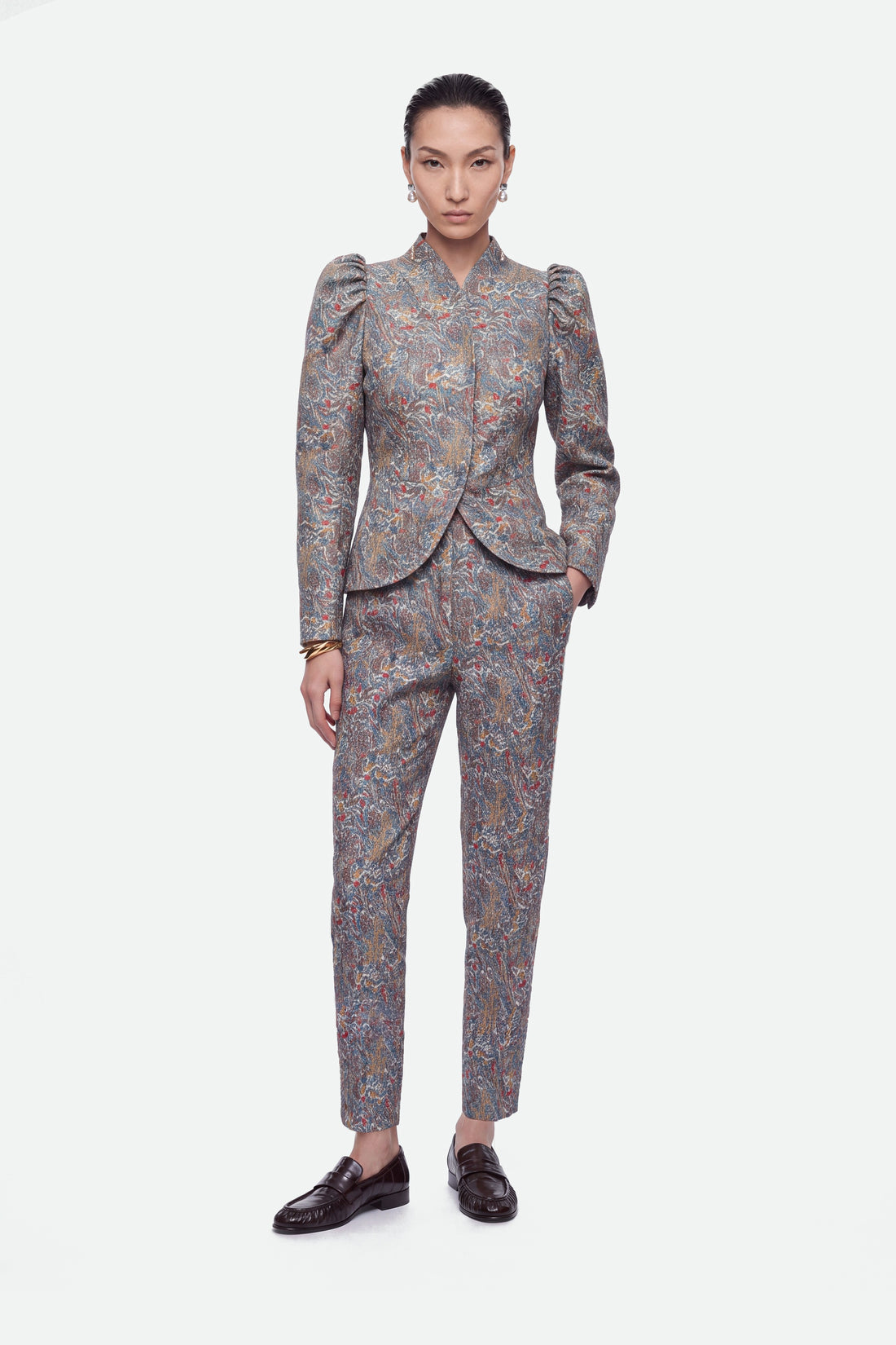 Printed High Waist Trousers