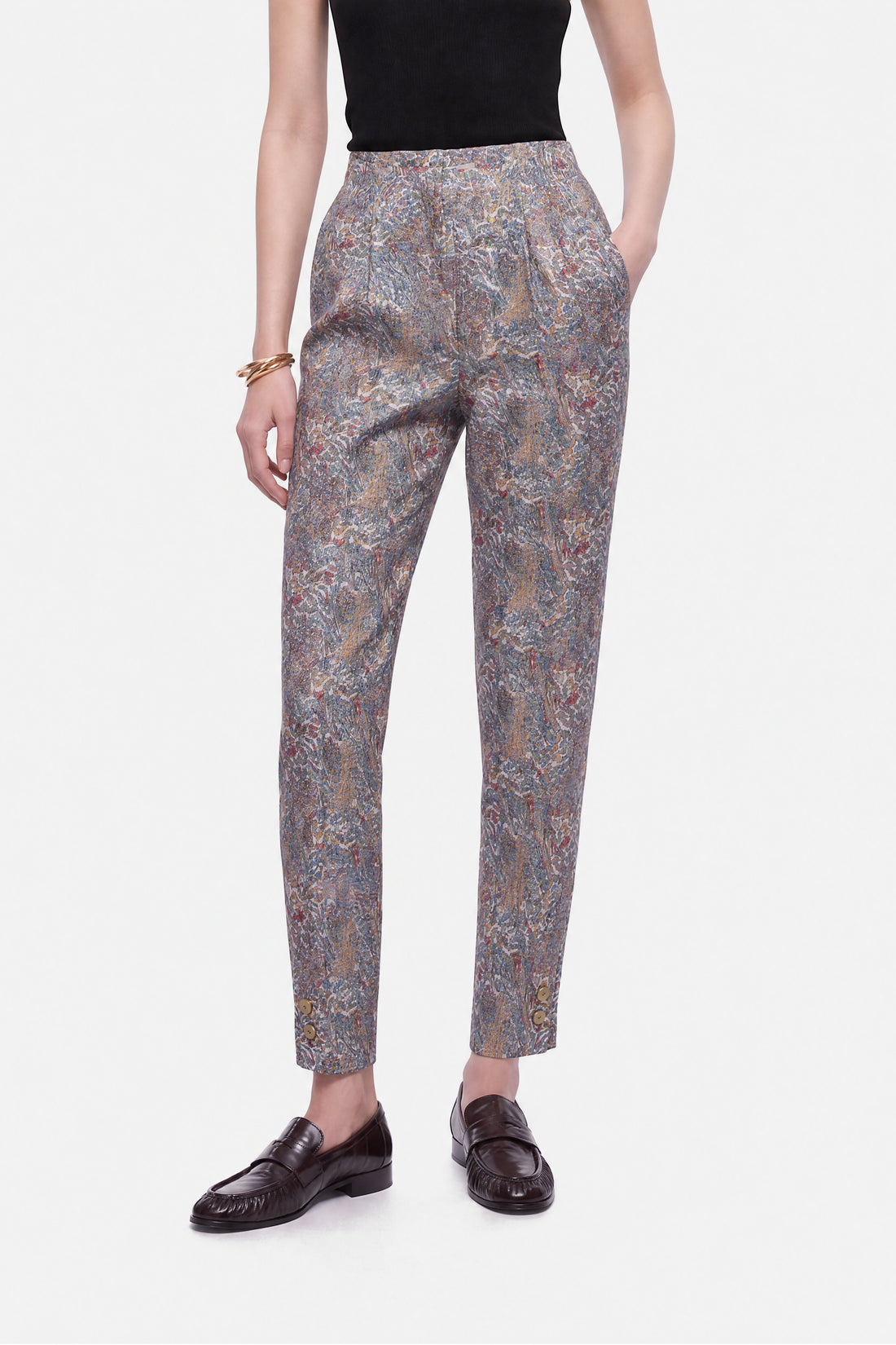 Printed High Waist Trousers