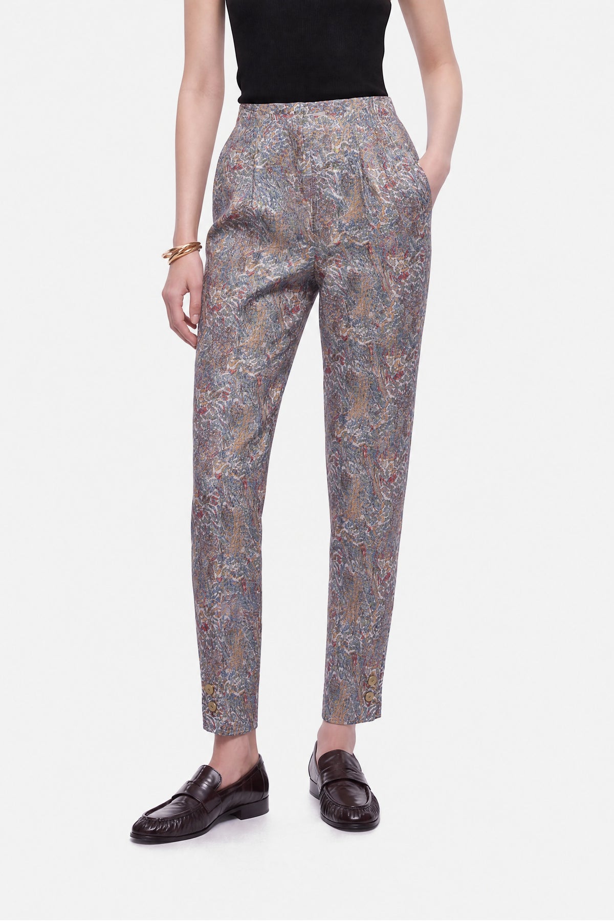 Printed High Waist Trousers