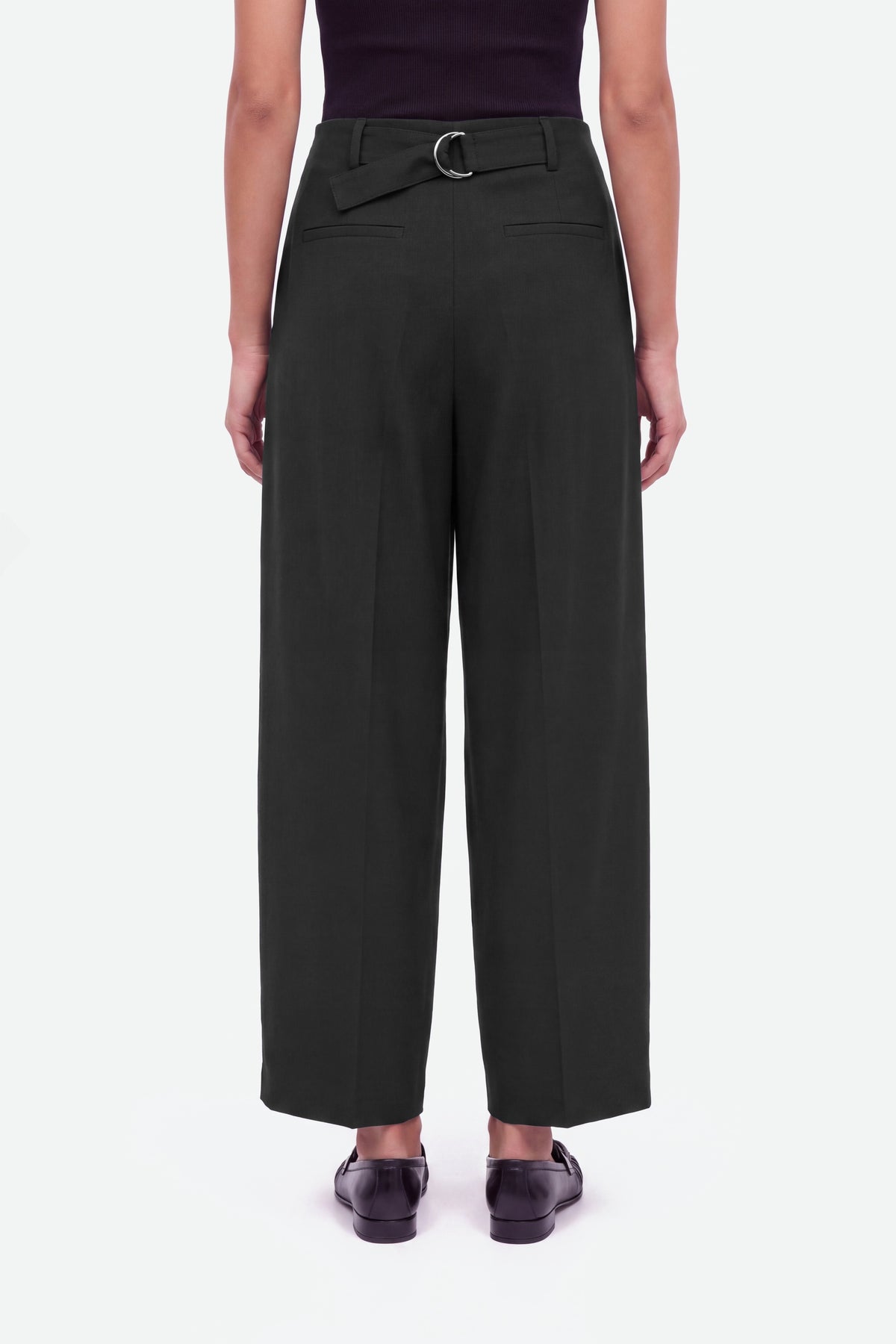 Double Pleat Belted Trousers
