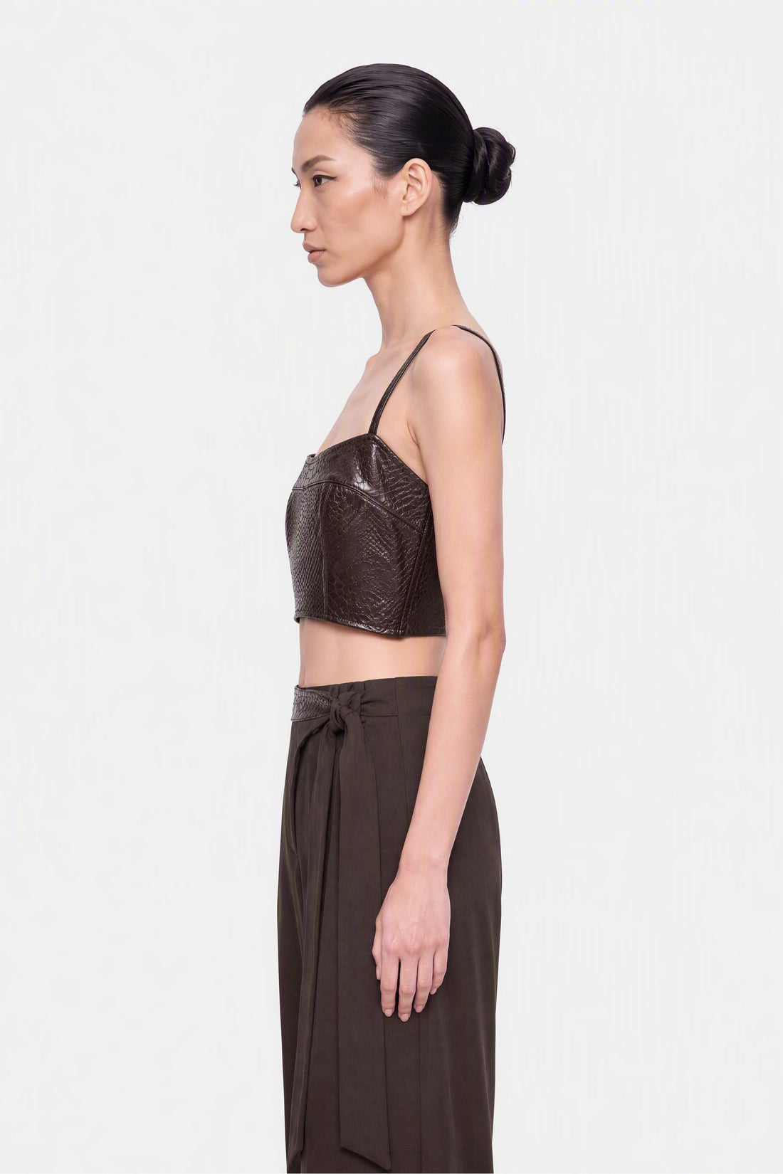 Snake Effect Leather Bralet