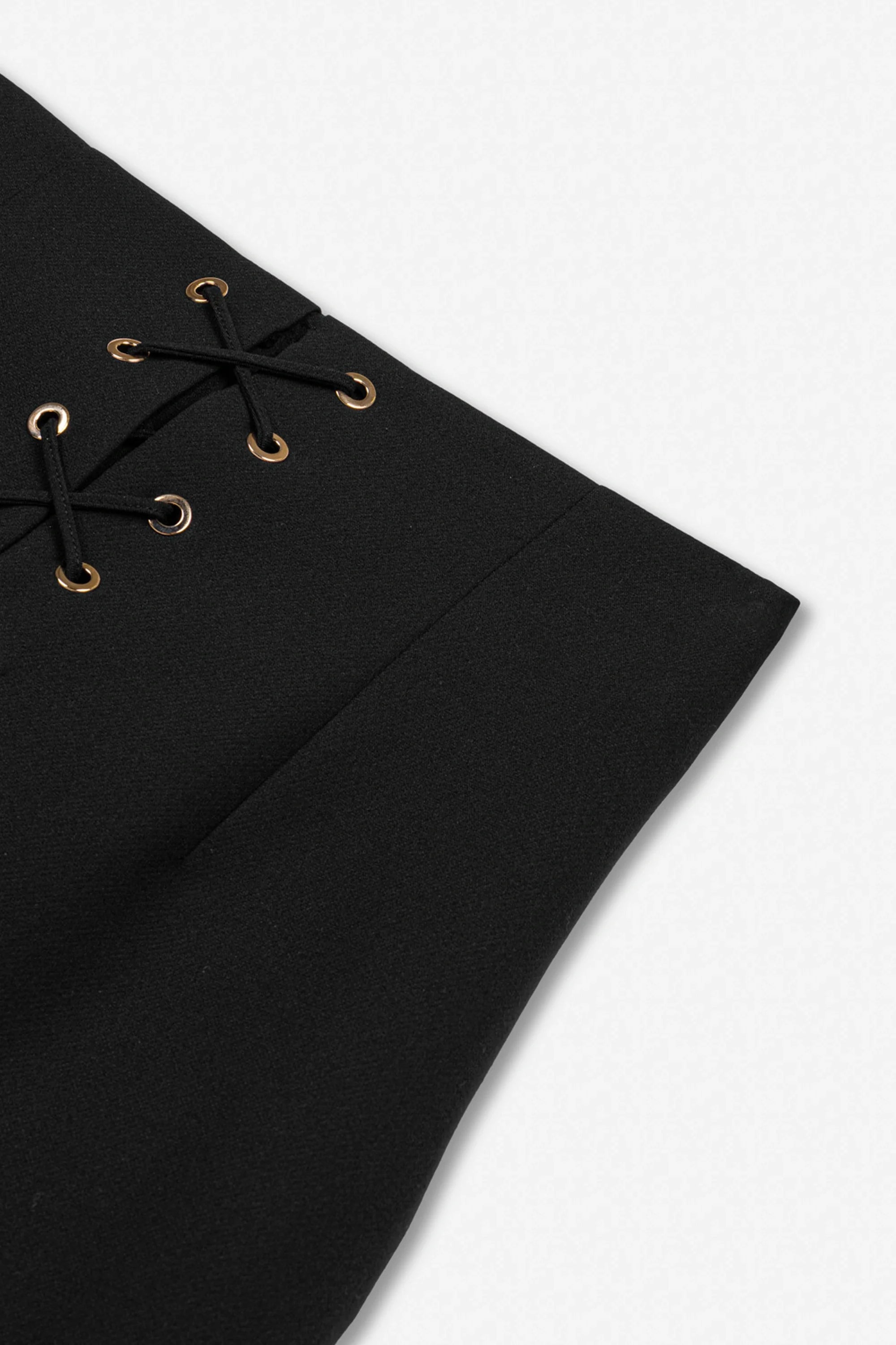 Eyelet Detail High Waist Midi Skirt