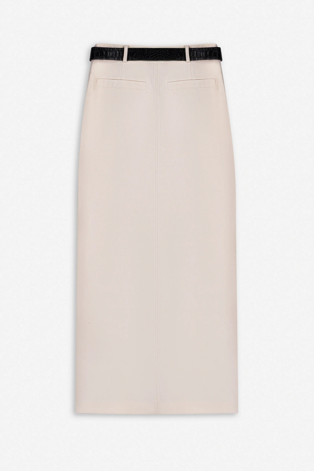 Belted Front Slit Maxi Skirt