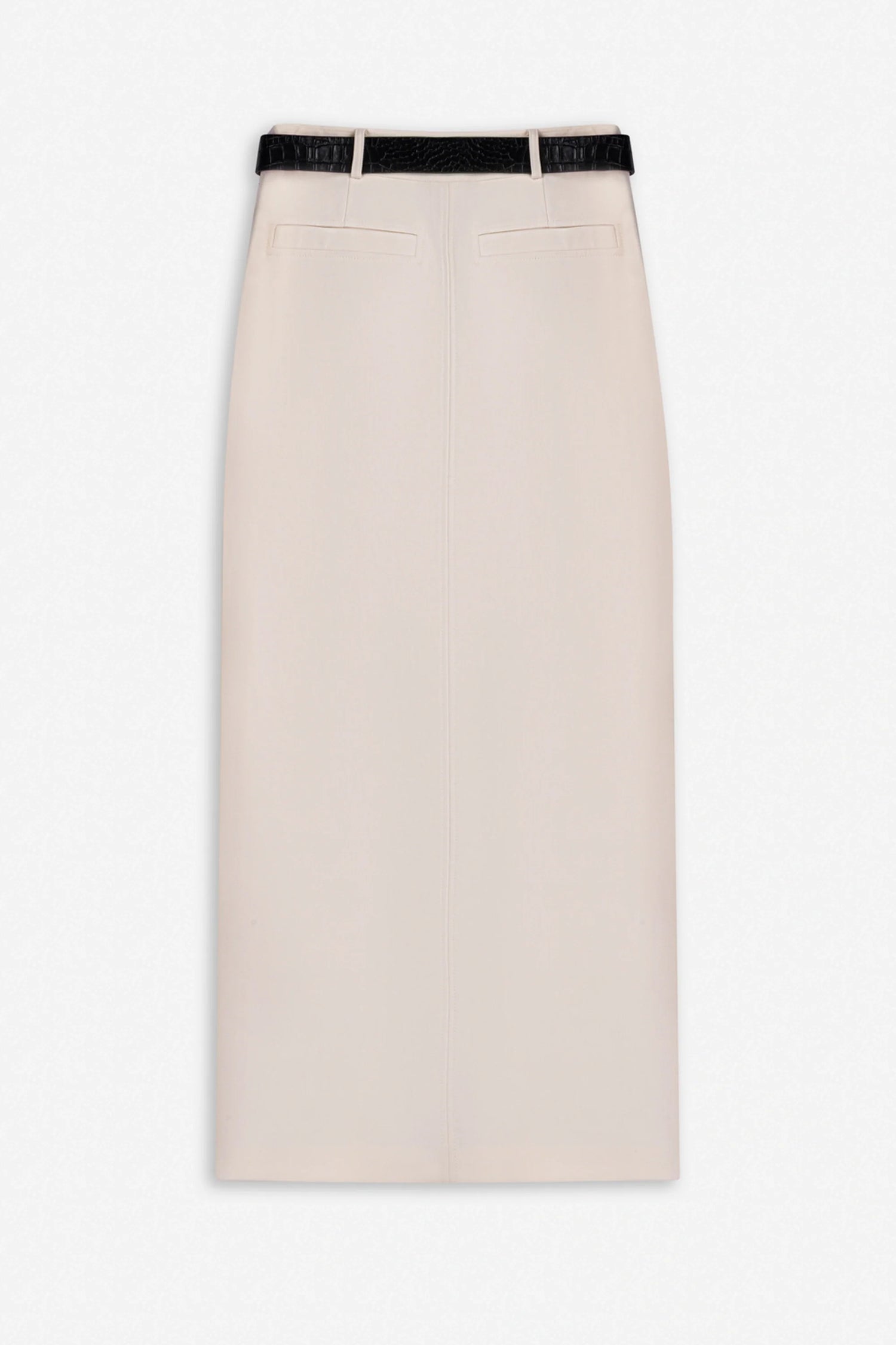 Belted Front Slit Maxi Skirt