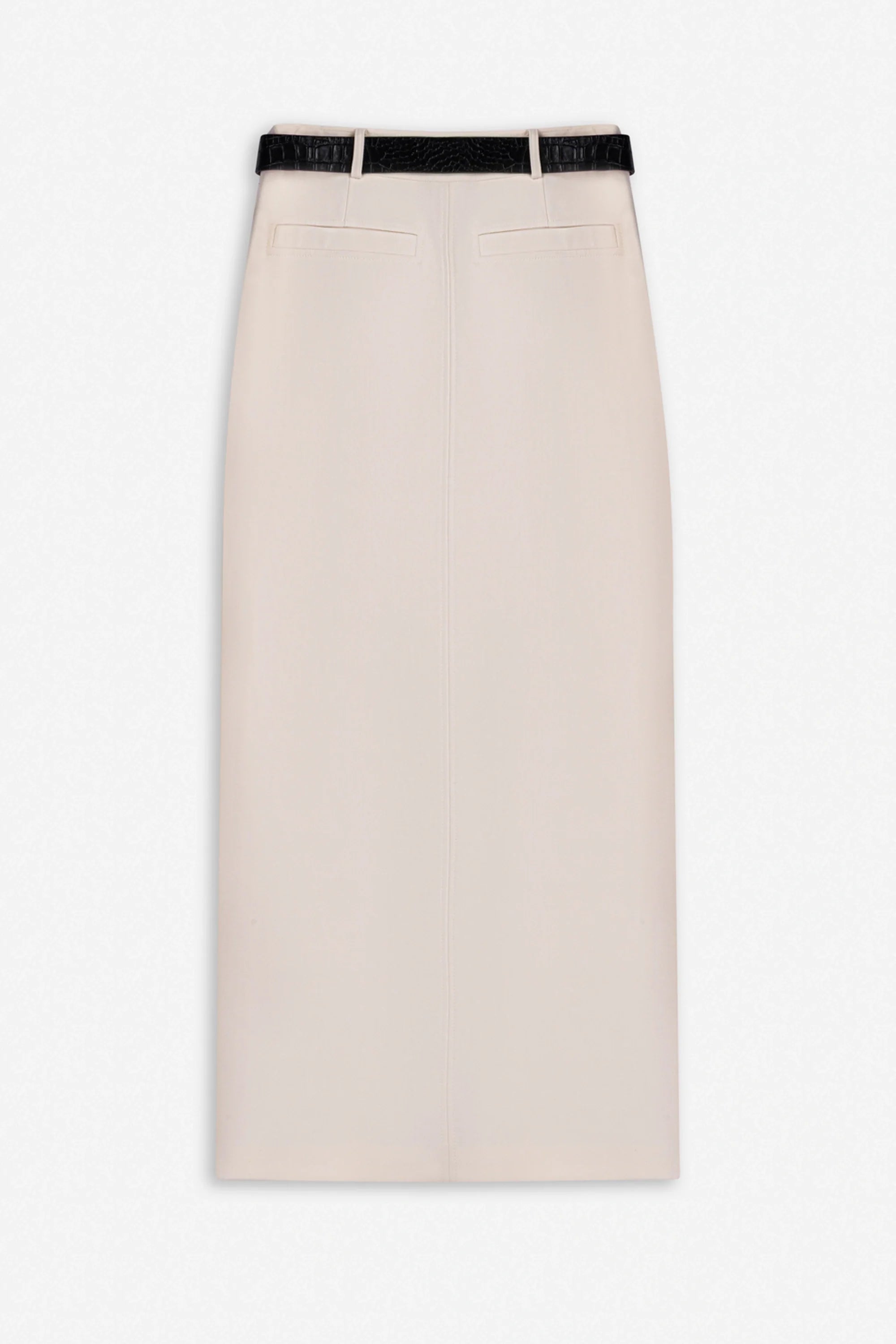Belted Front Slit Maxi Skirt