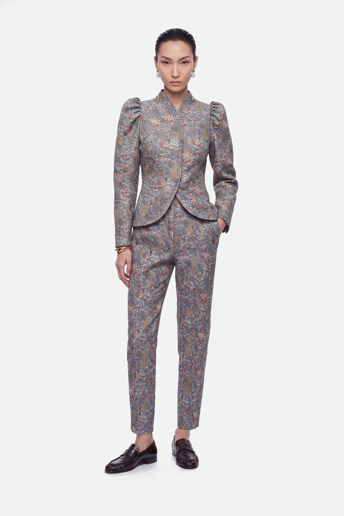 Jacquard Stand Collar Jacket