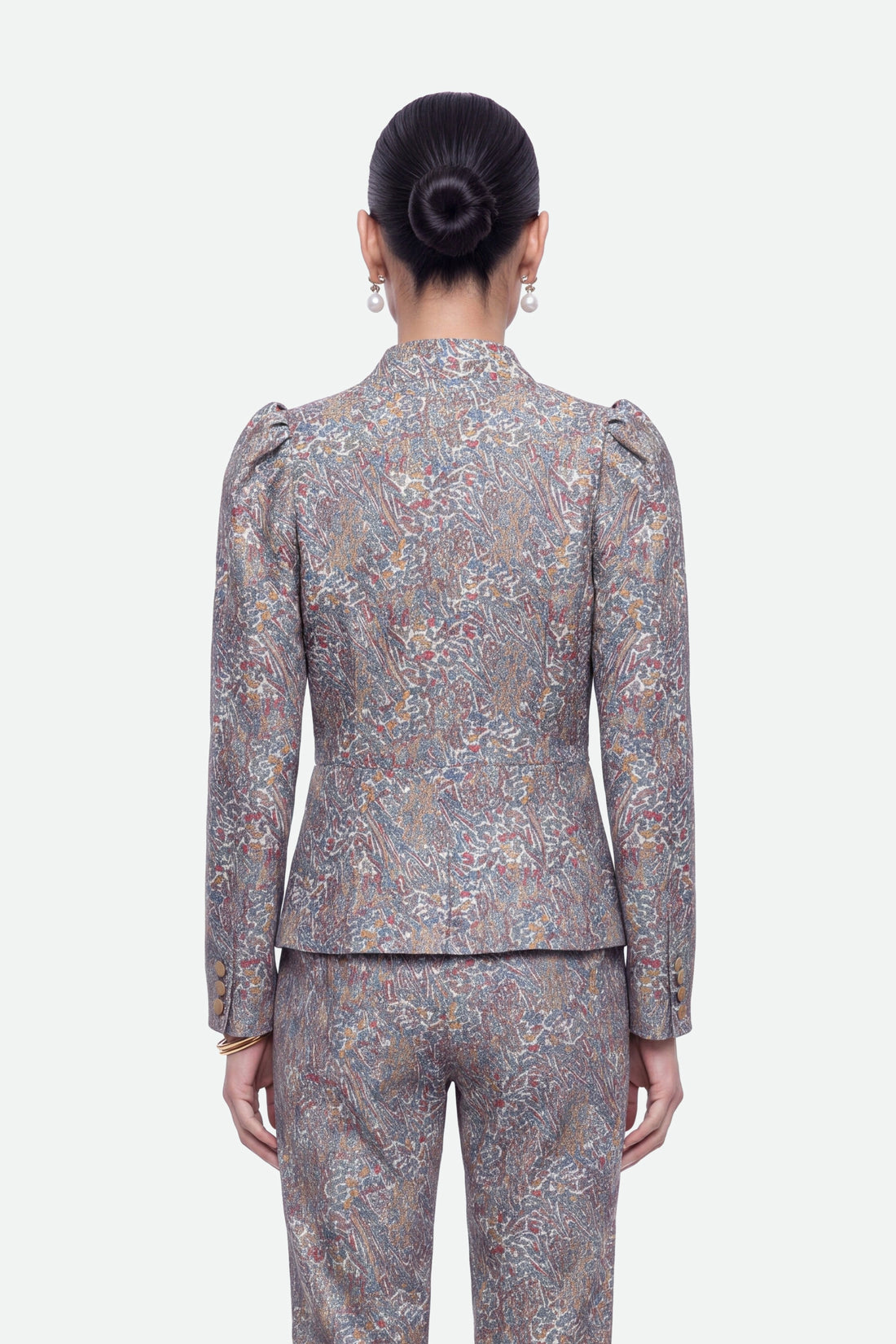 Jacquard Stand Collar Jacket