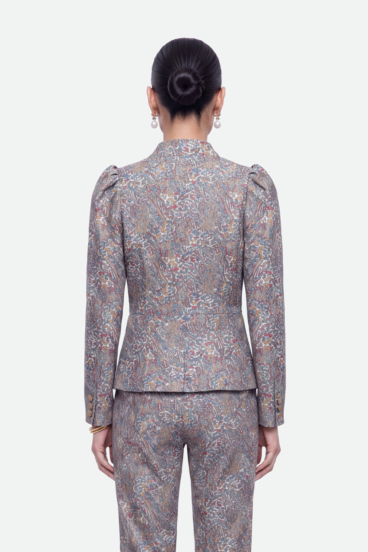 Jacquard Stand Collar Jacket