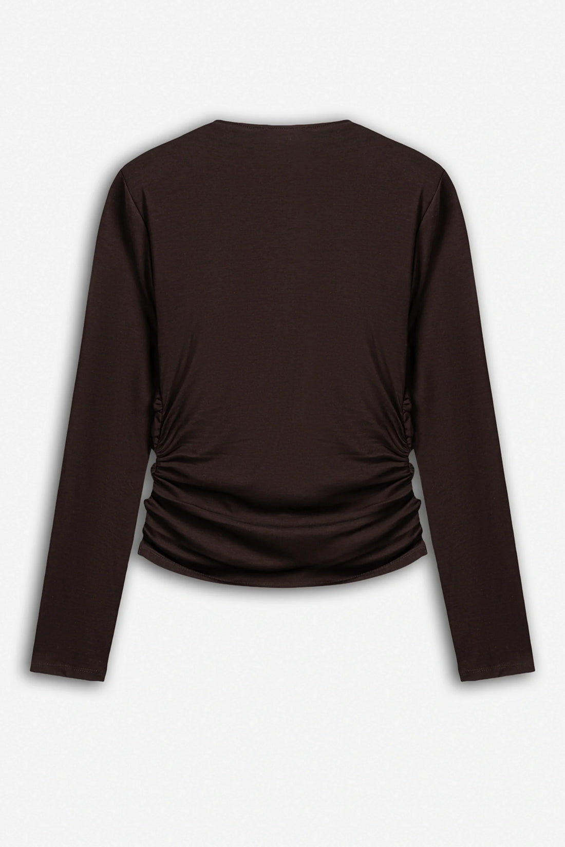 Ruffle Trim Zip Front Blouse