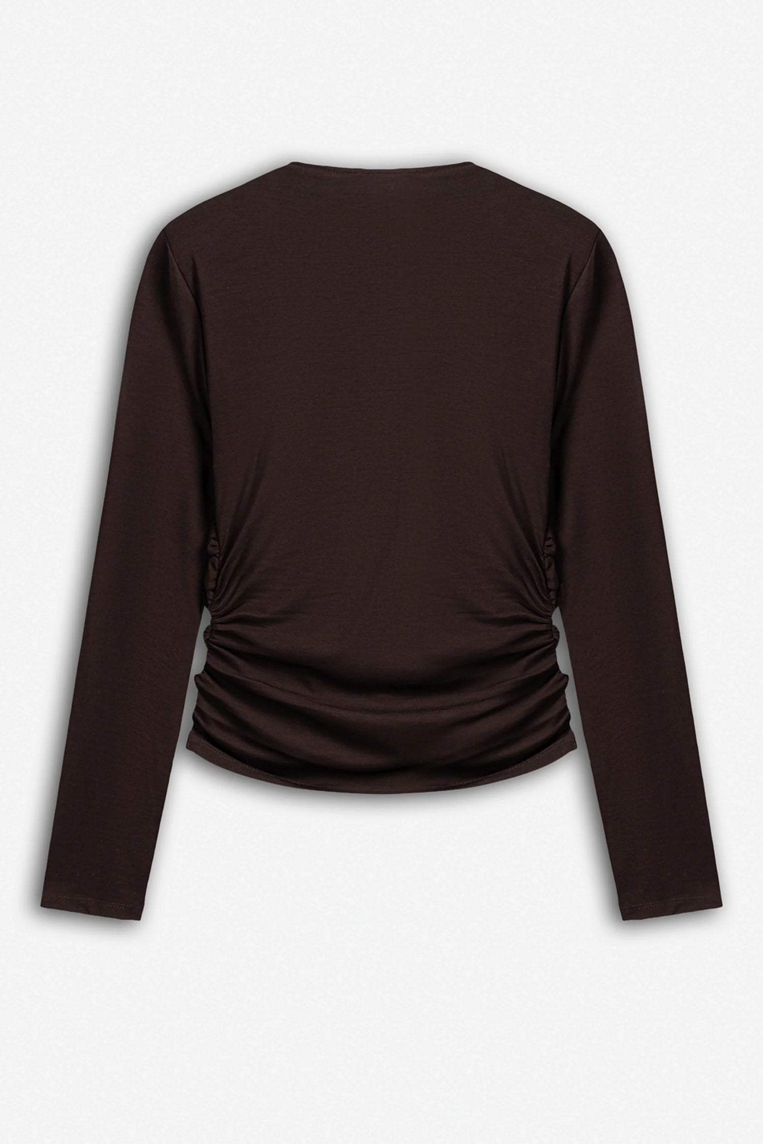Ruffle Trim Zip Front Blouse