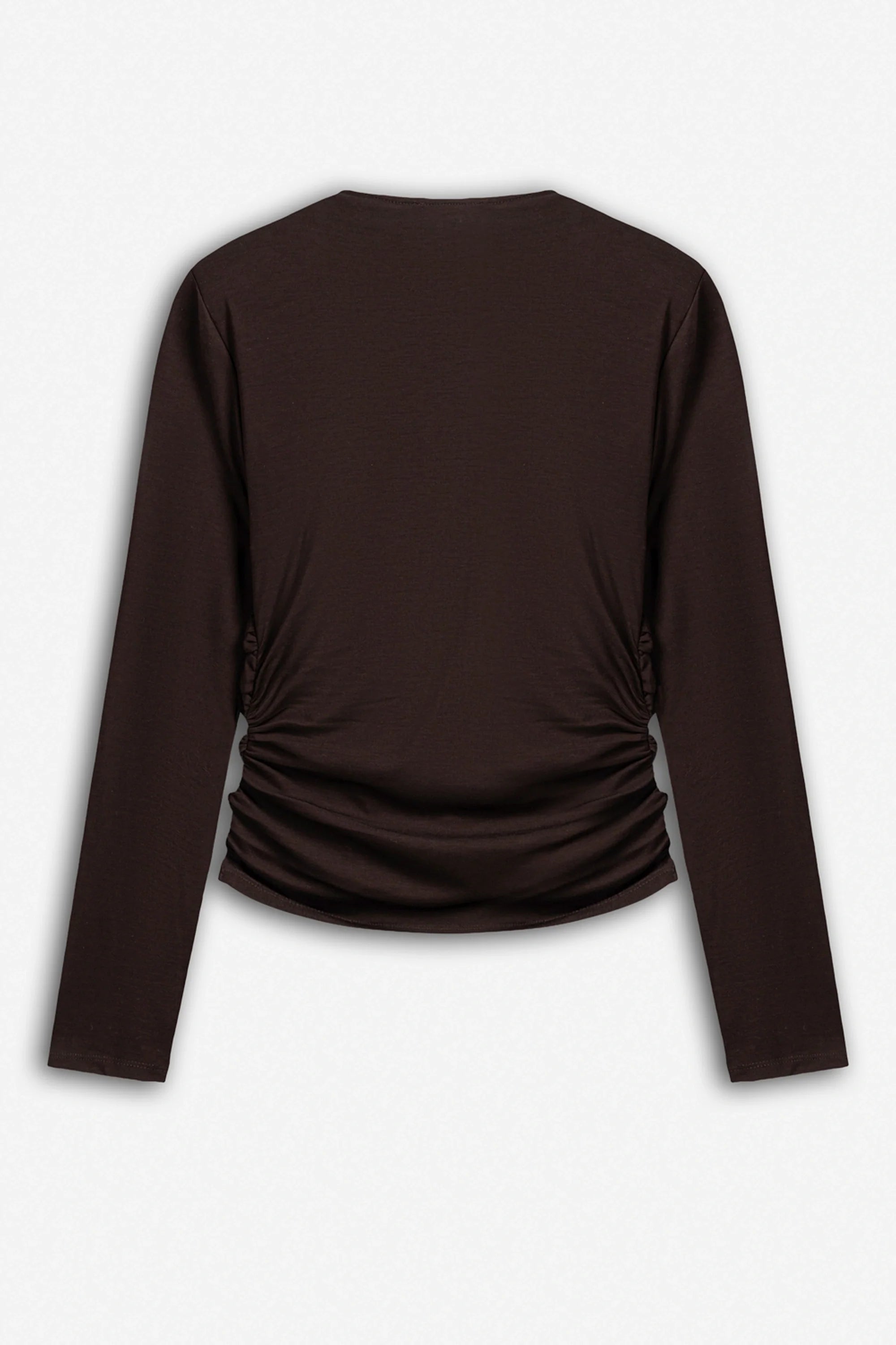 Ruffle Trim Zip Front Blouse