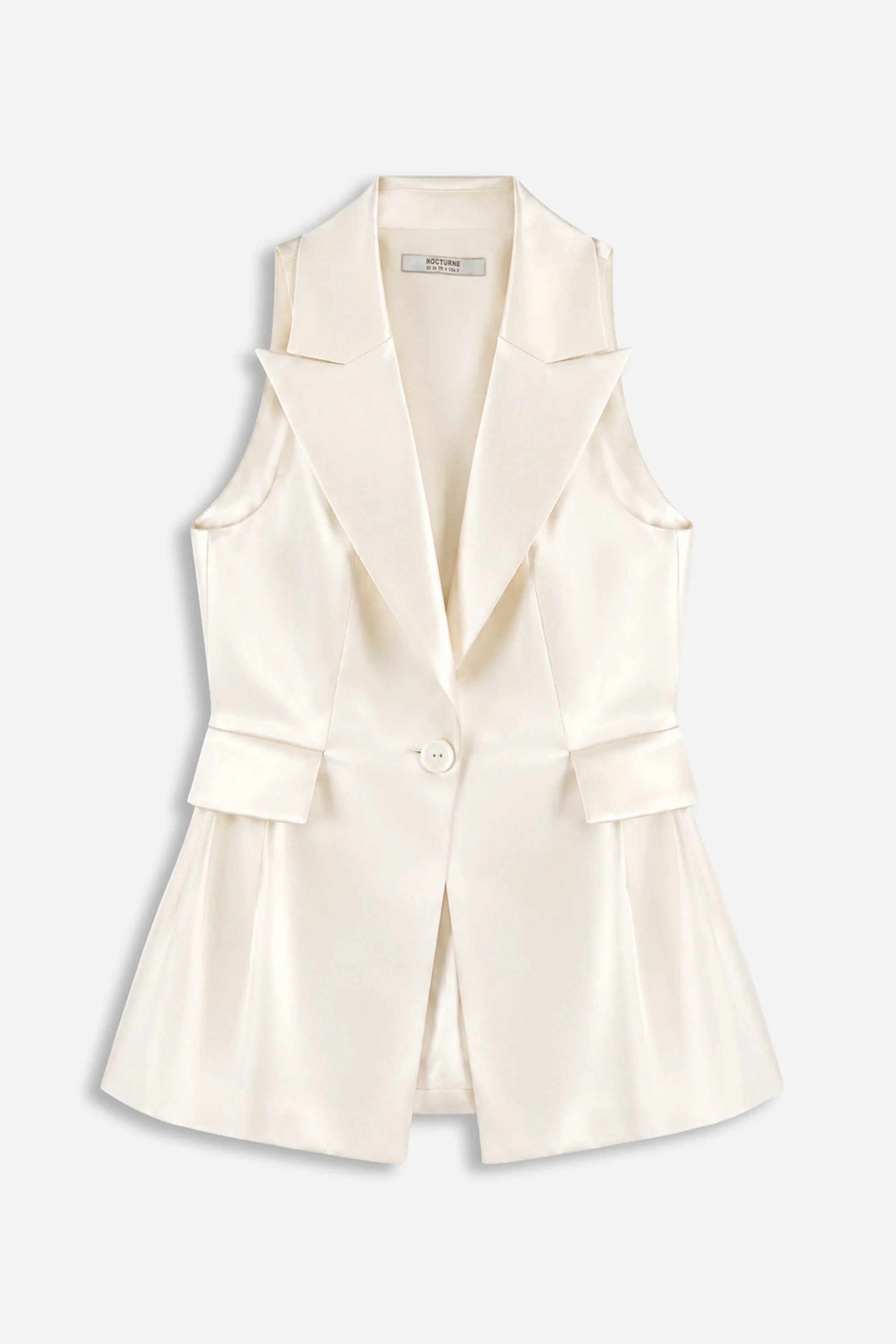Single Button Peak Lapel Vest