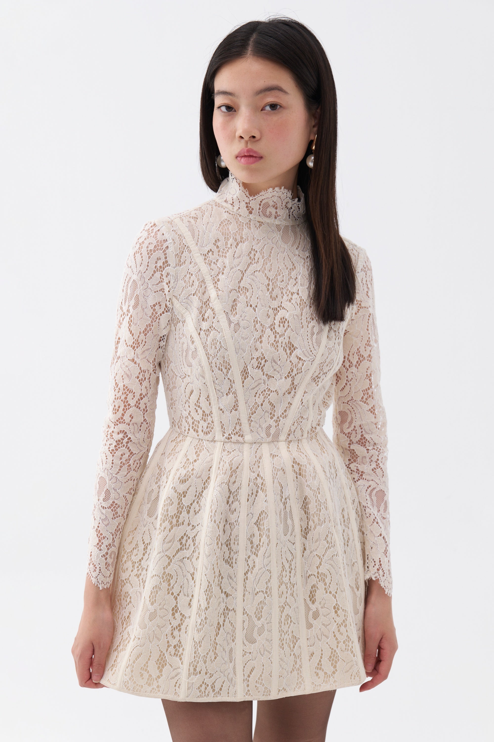 Lace Long Sleeve Minidress