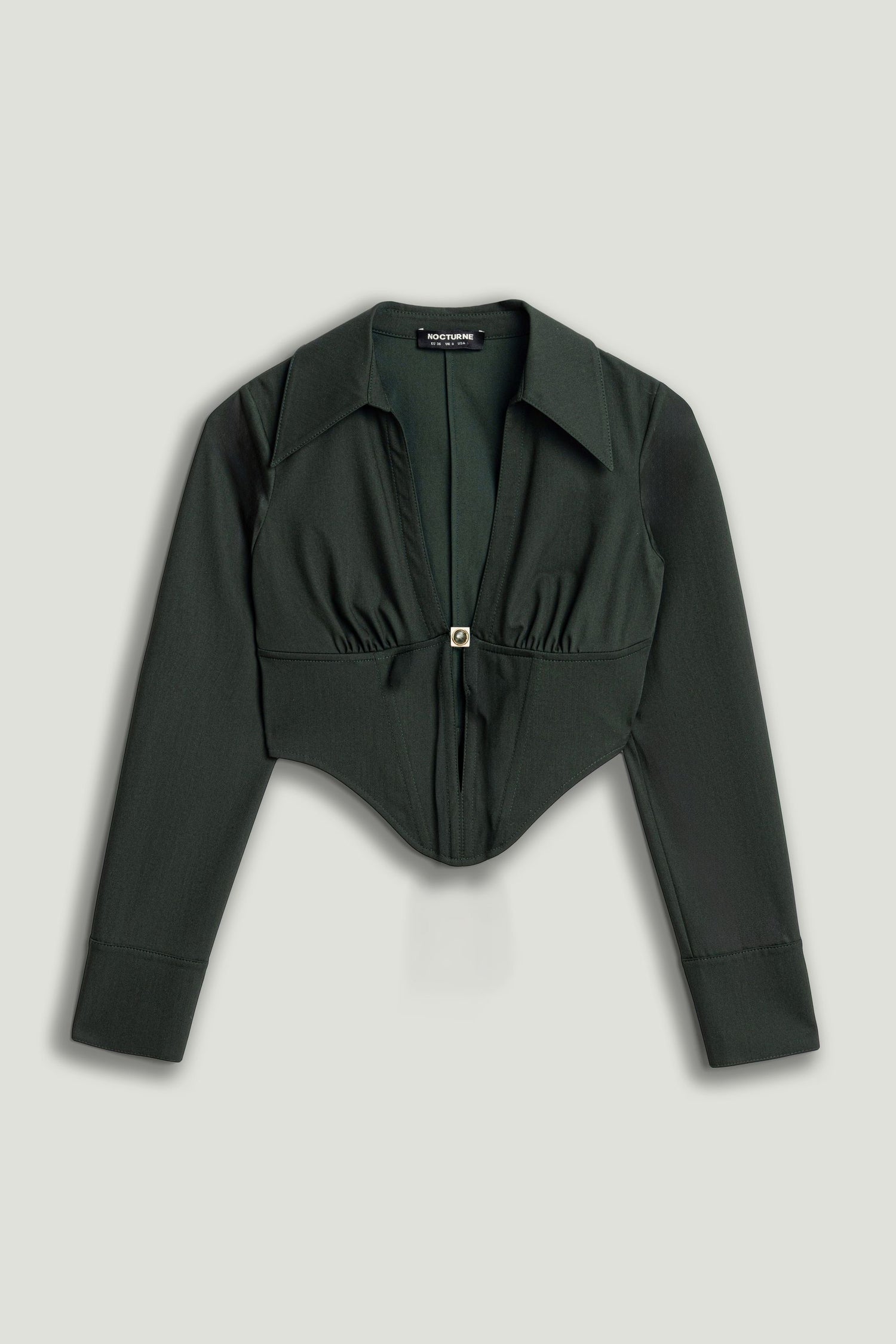 Sculpted Deep-V Corset Blouse