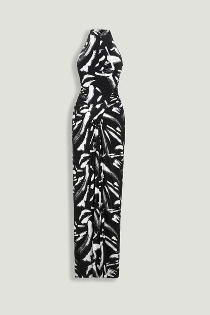 Printed Halter Maxi Dress
