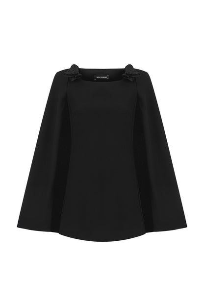 Cape Sleeve Mini Dress