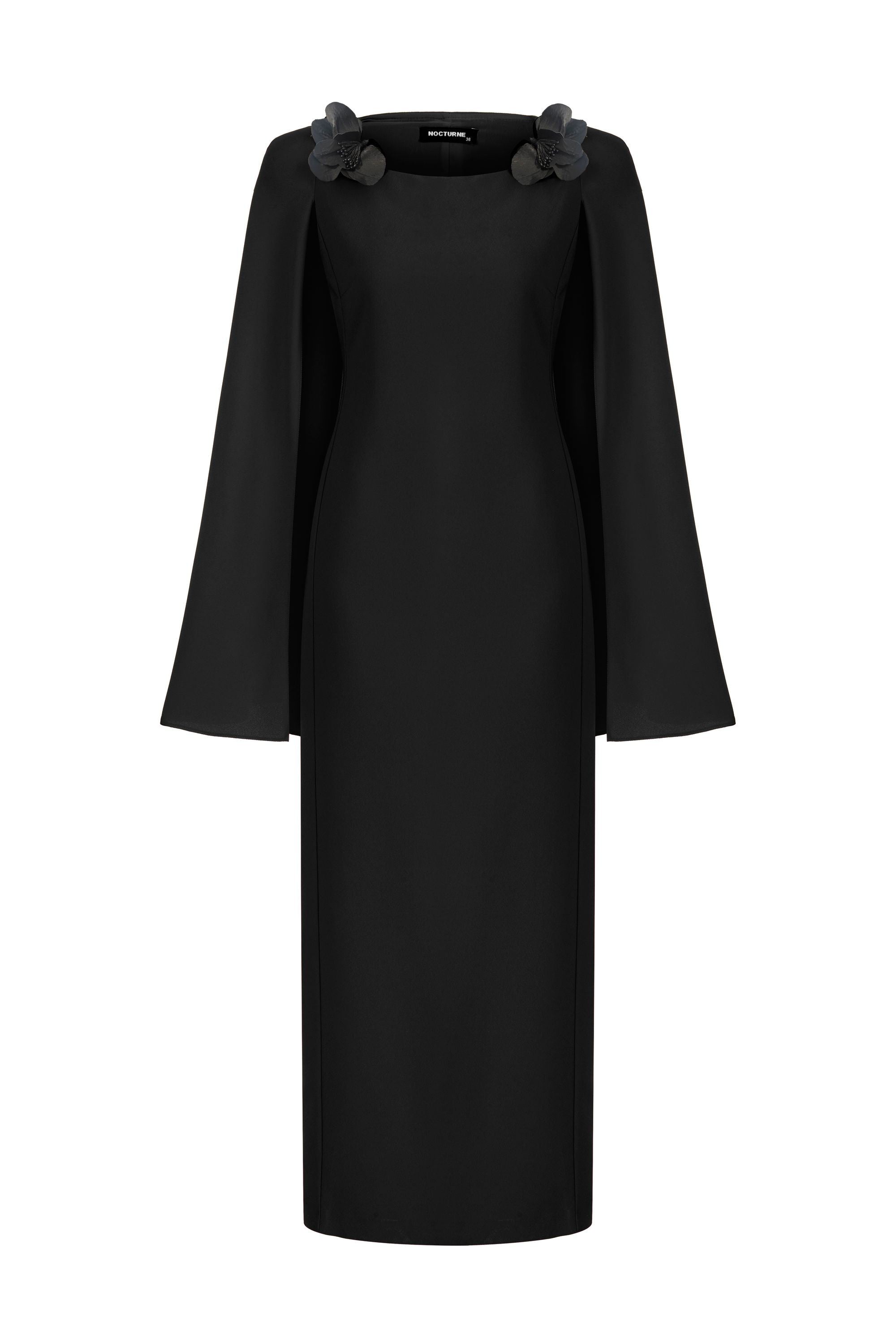 Cape Sleeve Maxi Dress