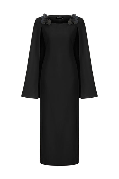 Cape Sleeve Maxi Dress