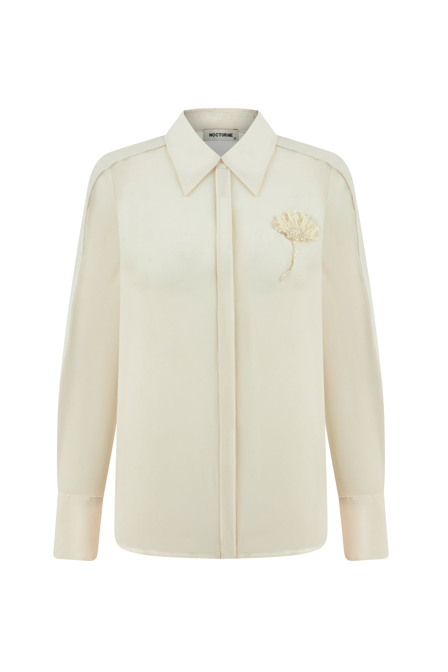 Sheer Floral-Embroidered Shirt