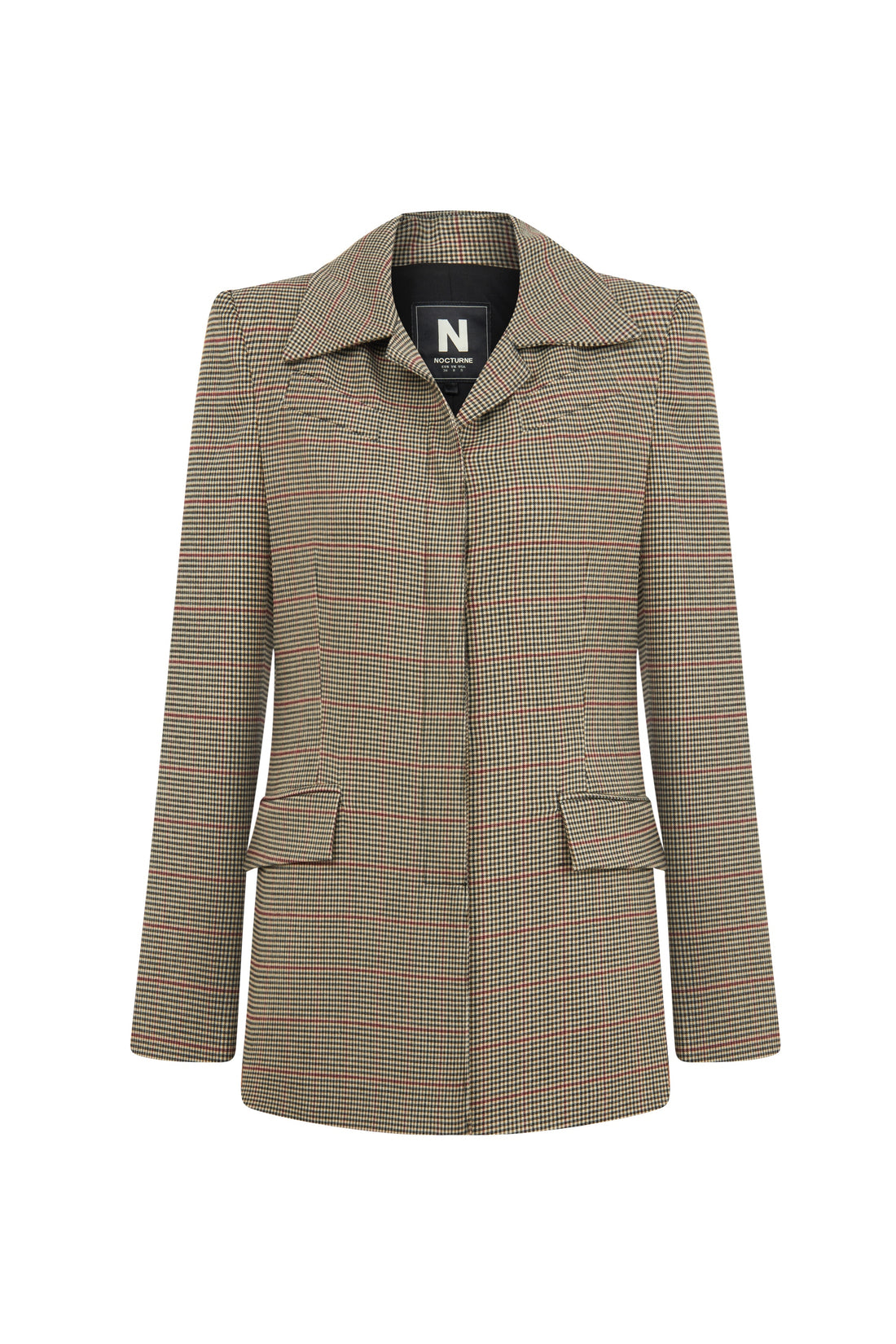 Plaid Padded Shoulder Jacket (Final Sale)