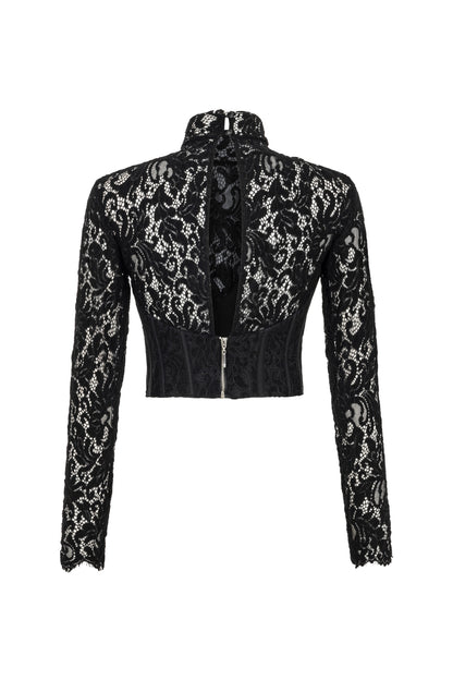 Corset-Look Lace Blouse