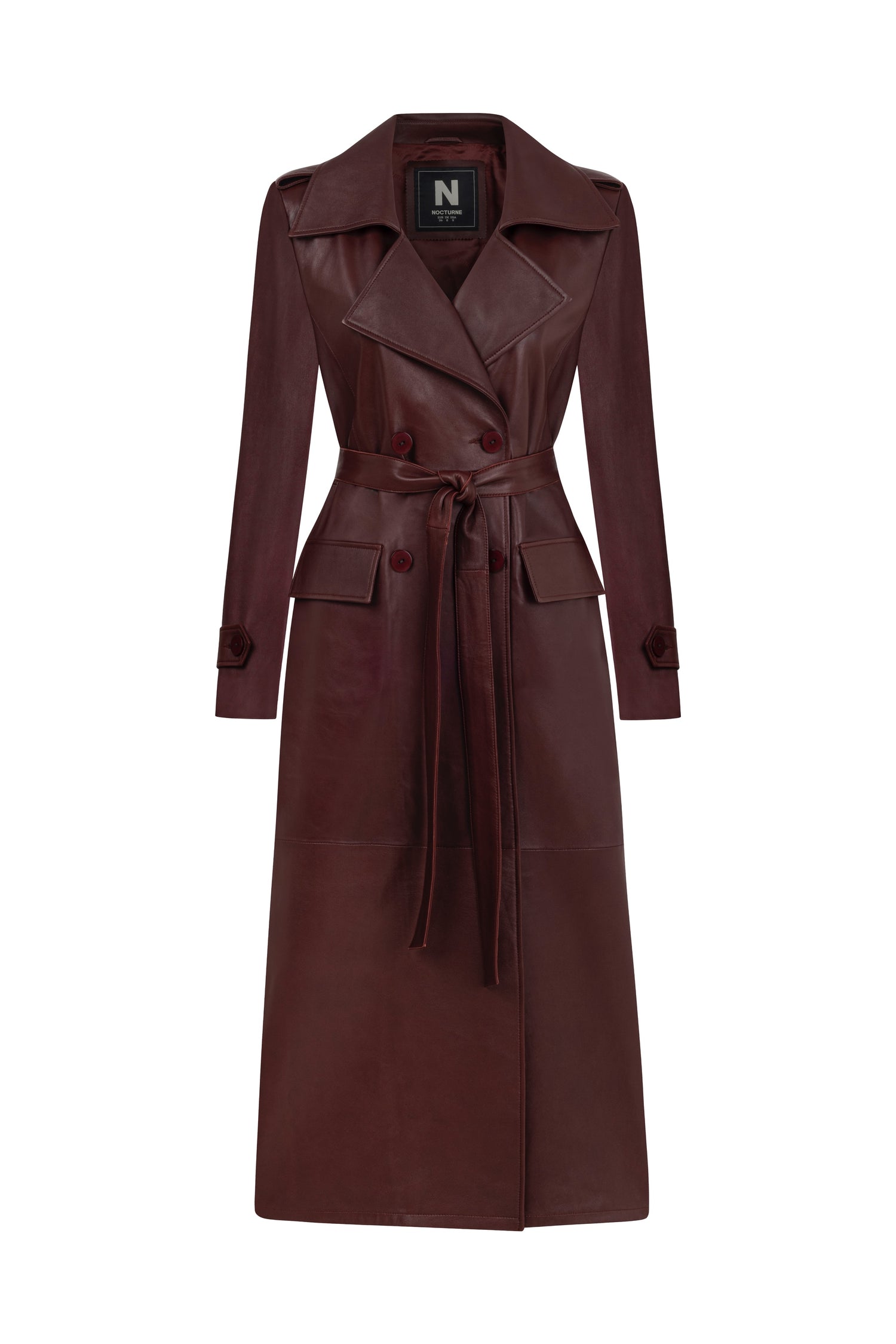 Faux Leather Trench Coat